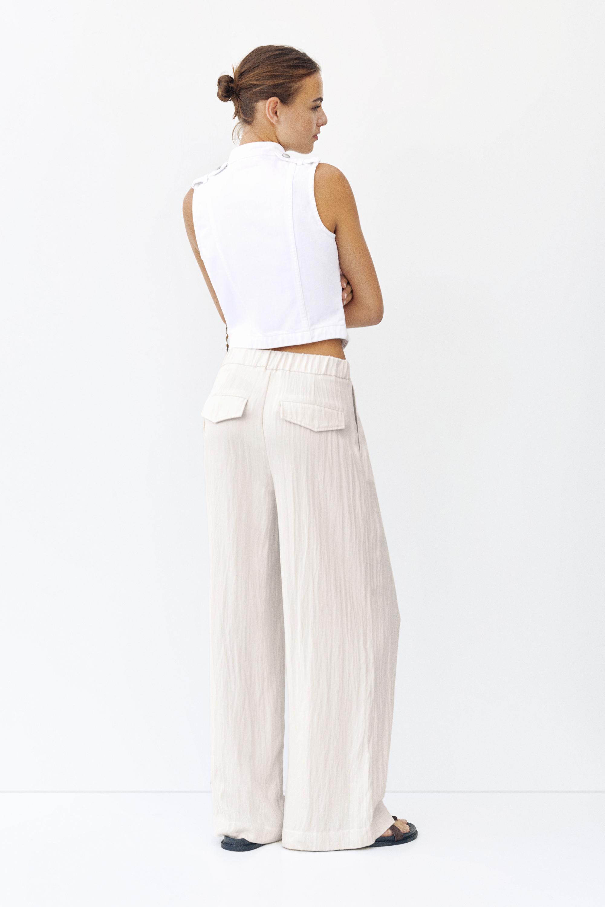 Darted smart trousers — Ecru