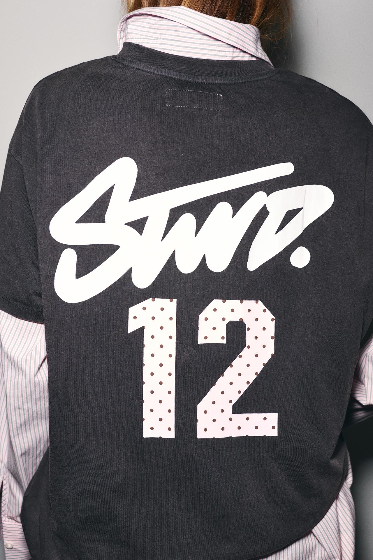 STWD number graphic T-shirt — Faded black