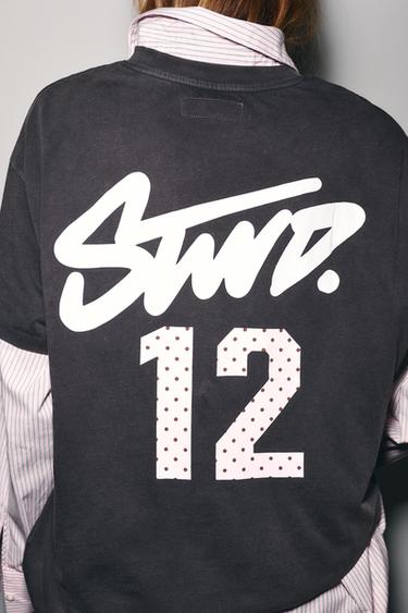 STWD number graphic T-shirt — Faded black 2
