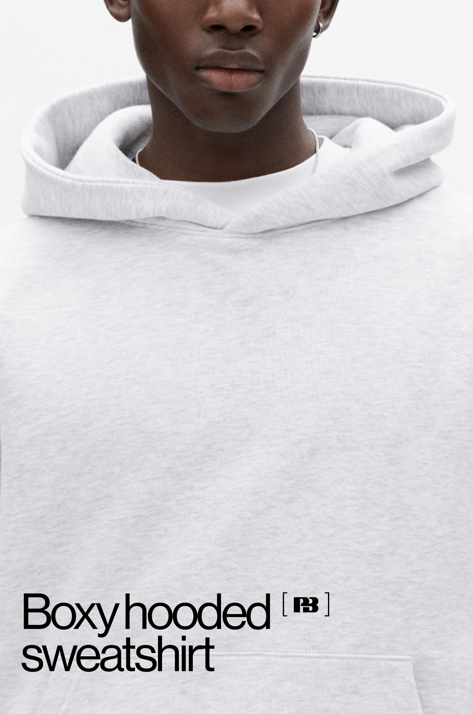 Boxy hoodie — Pale marl