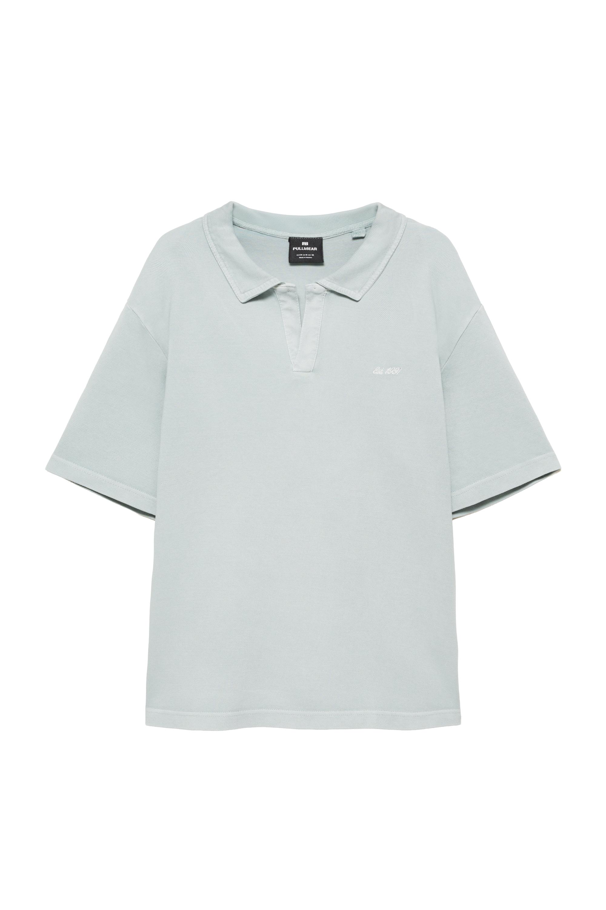 Kısa kollu dokulu polo t-shirt - Görsel 13