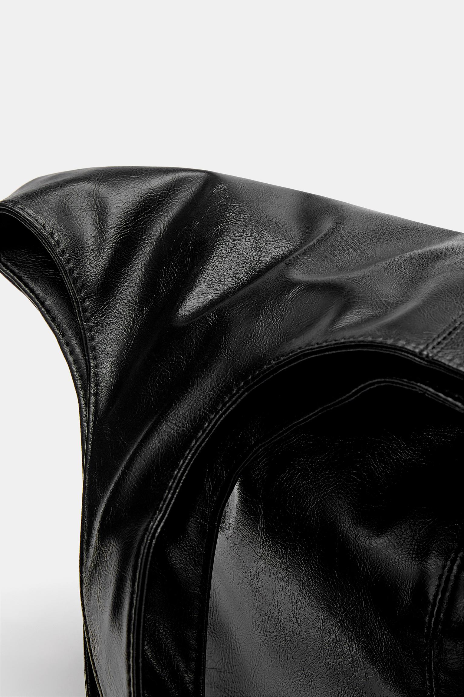 Faux leather shopper bag — Black