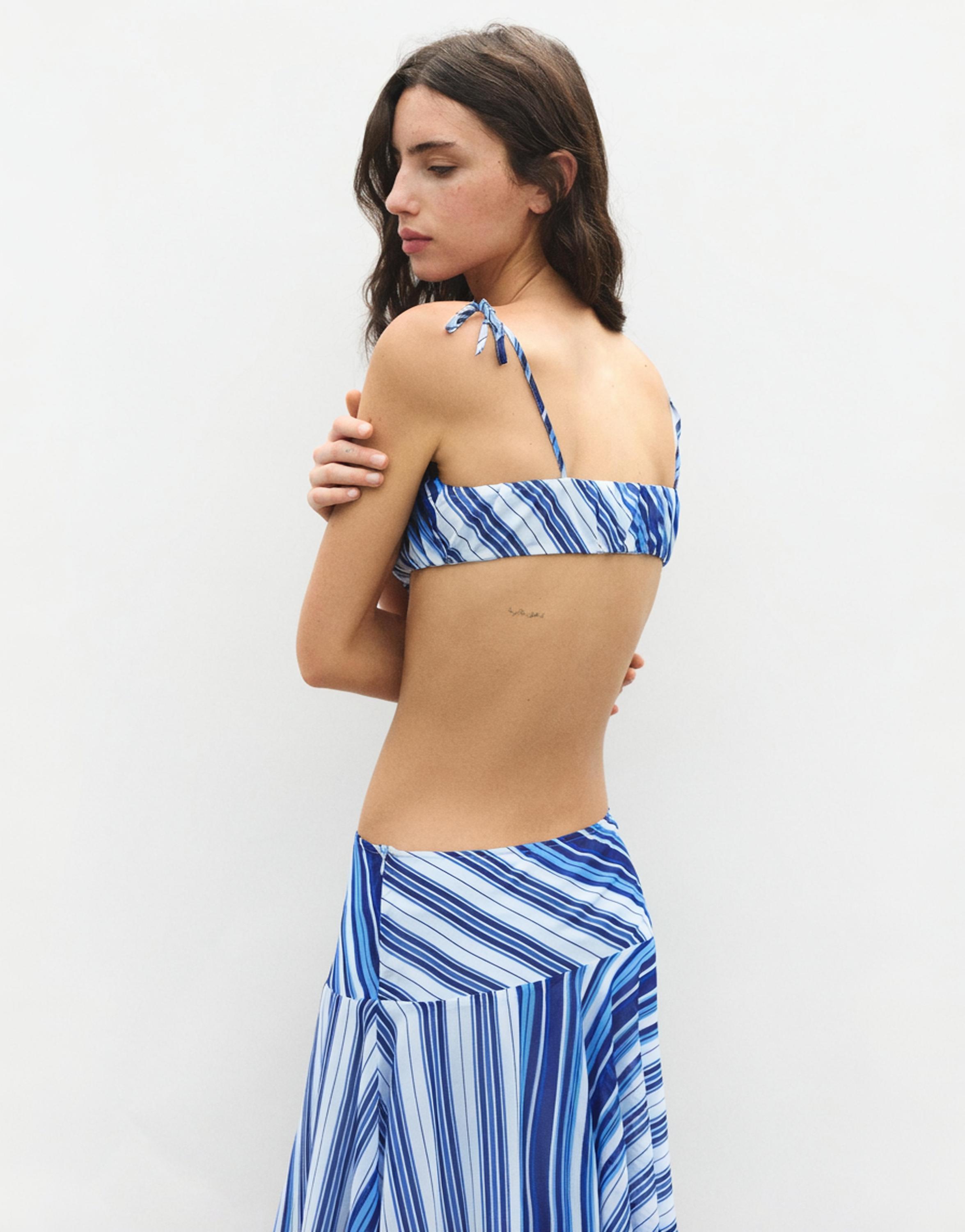 Striped strappy top — Deep blue