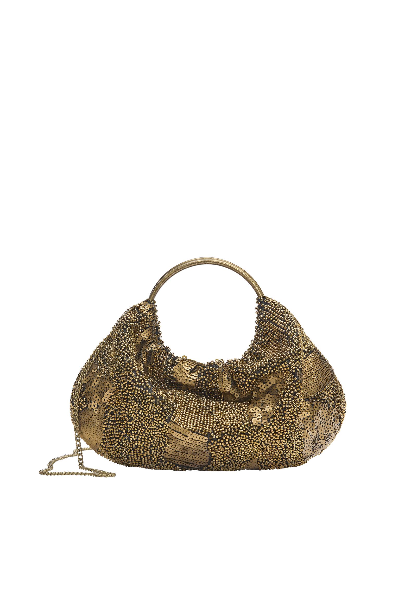 Metalik saplı boncuklu çanta - Görsel 7