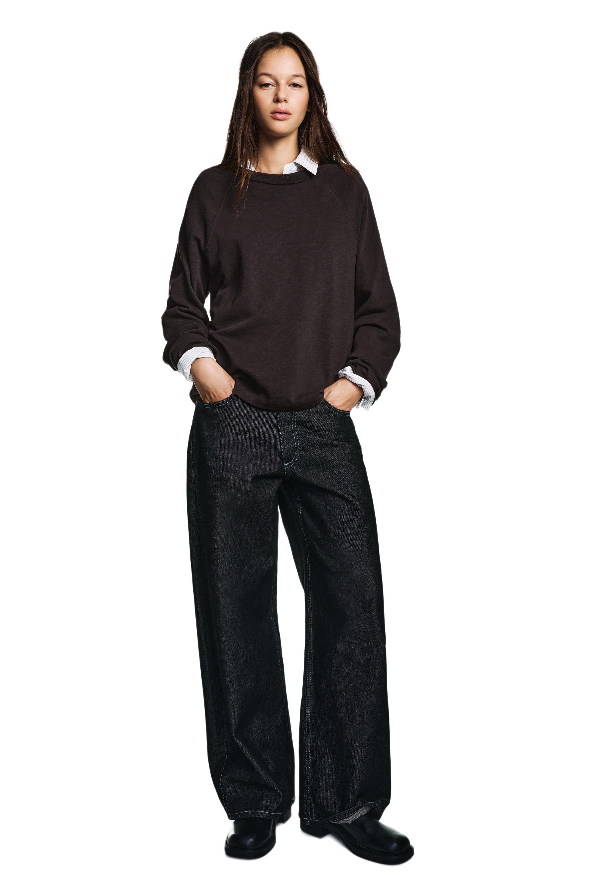 Uzun kollu reglan kesim t-shirt - Görsel 94