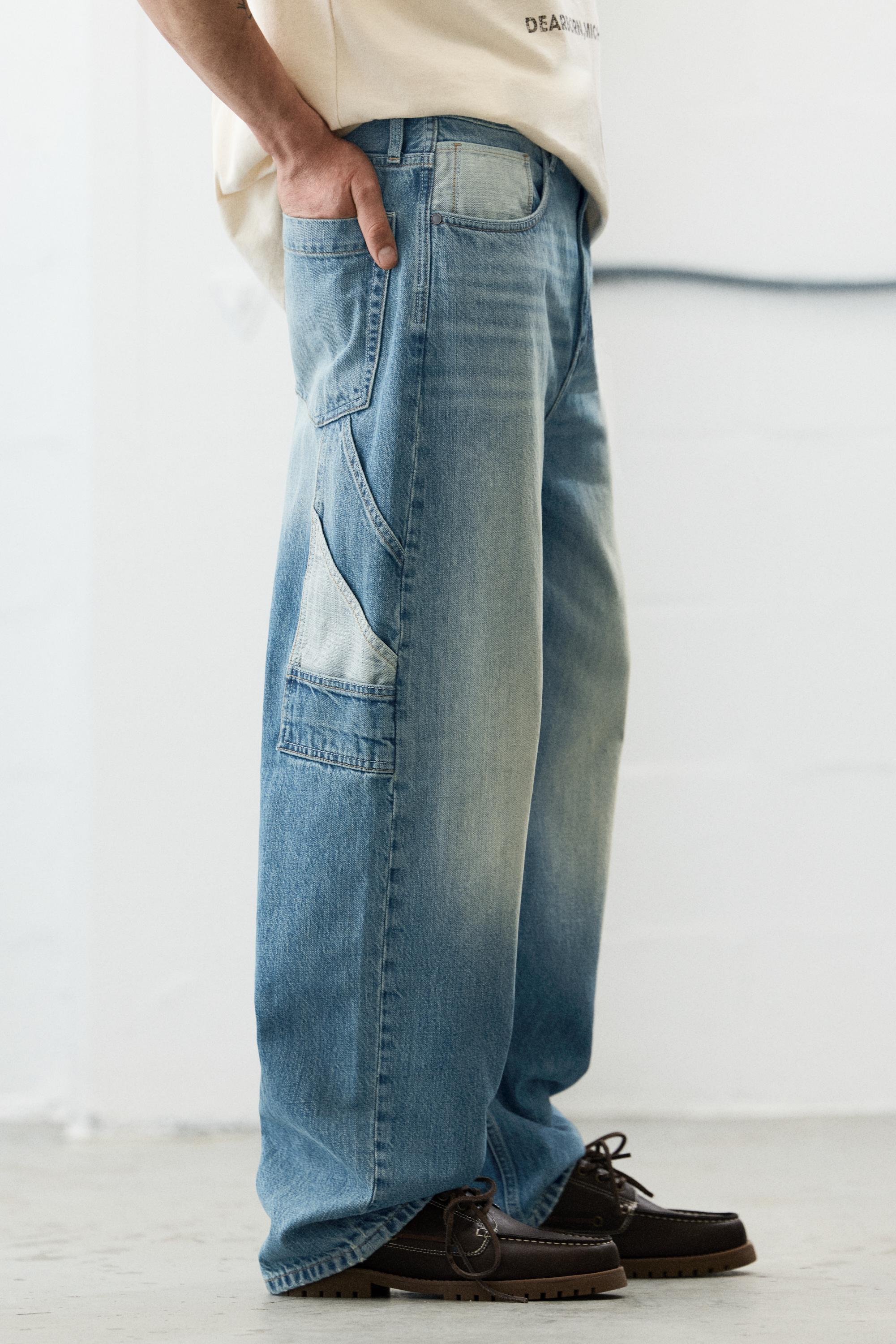 Pull&Bear Panelli baggy relaxed fit jean görsel 3