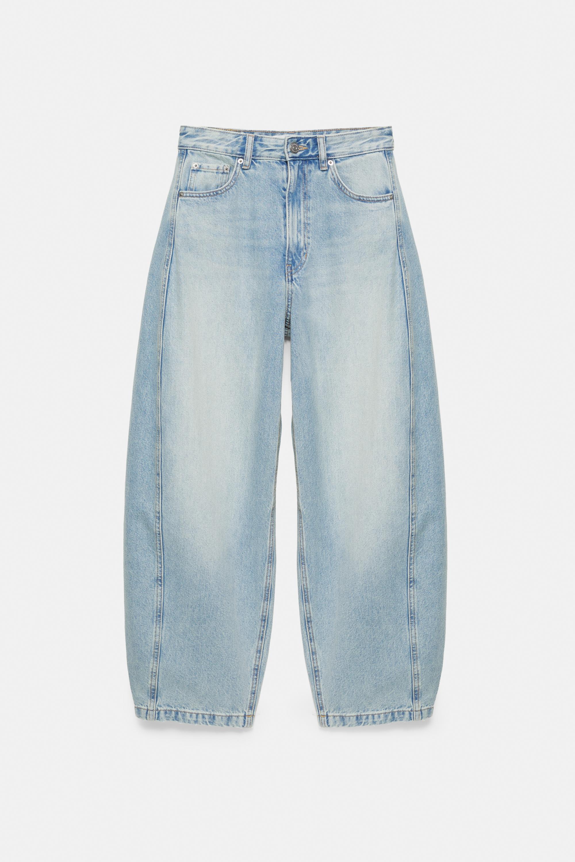 Balloon jeans with belt loops — Pale blue