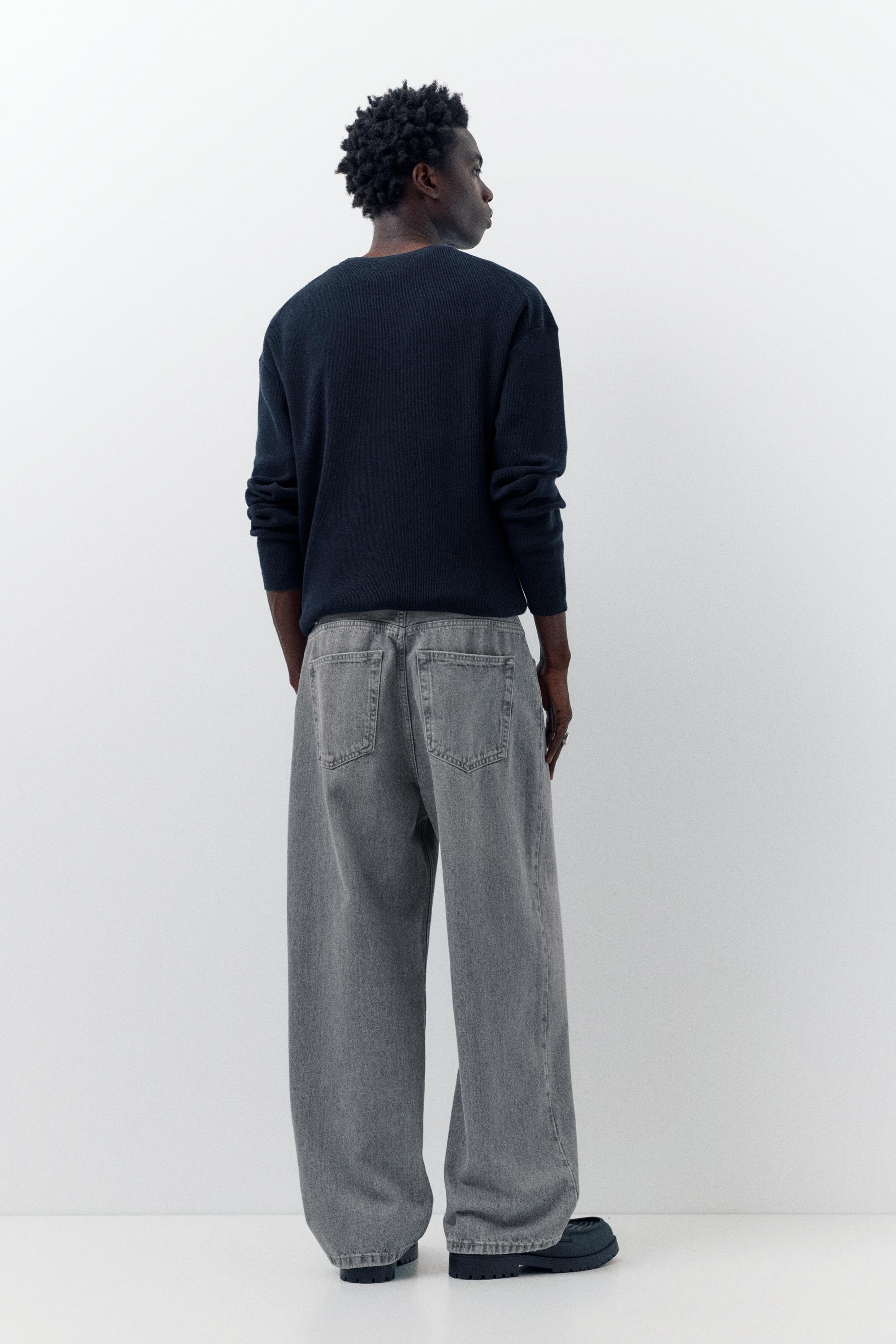 Relaxed fit baggy jeans — Pale grey