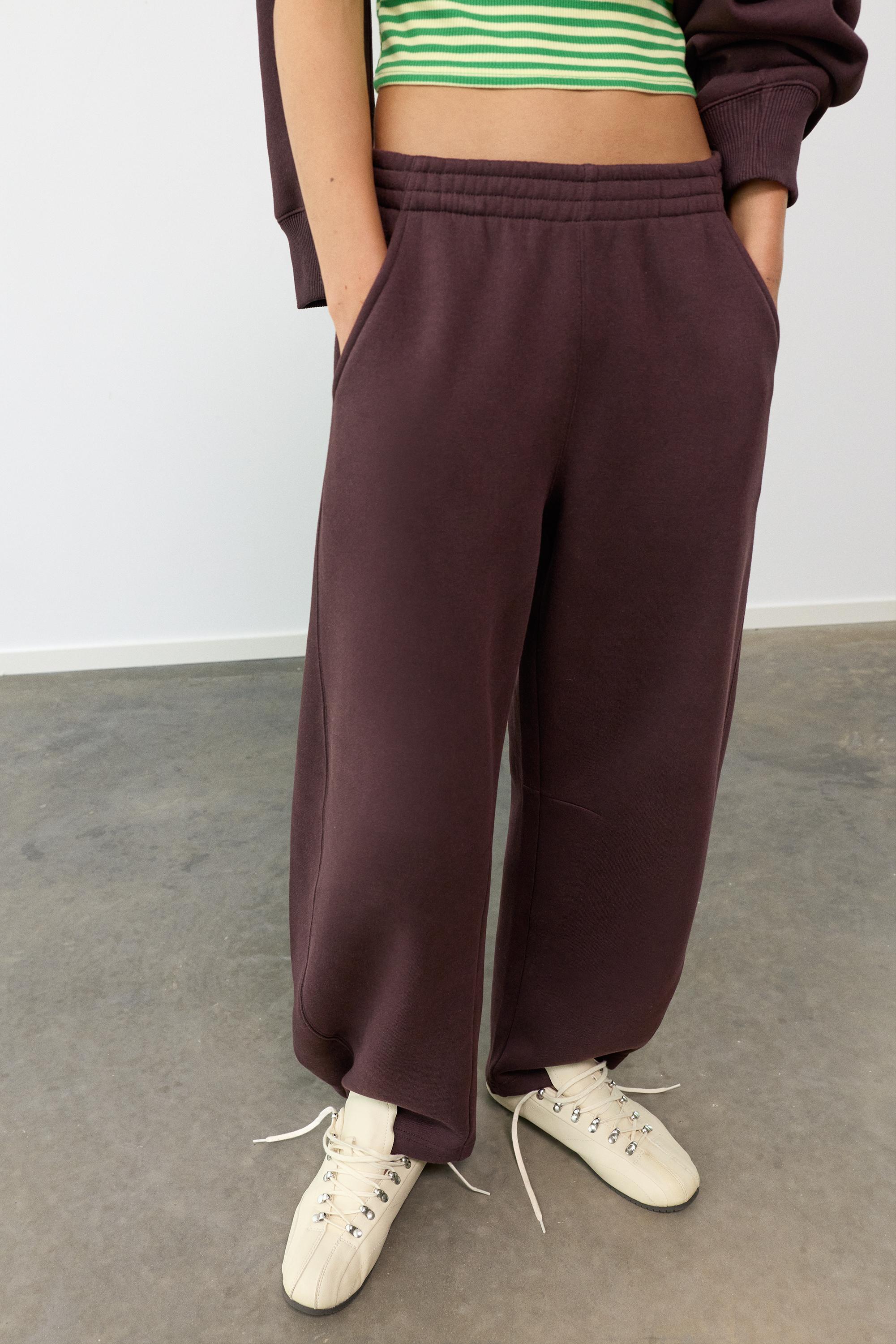 Barrel-leg joggers — Brown