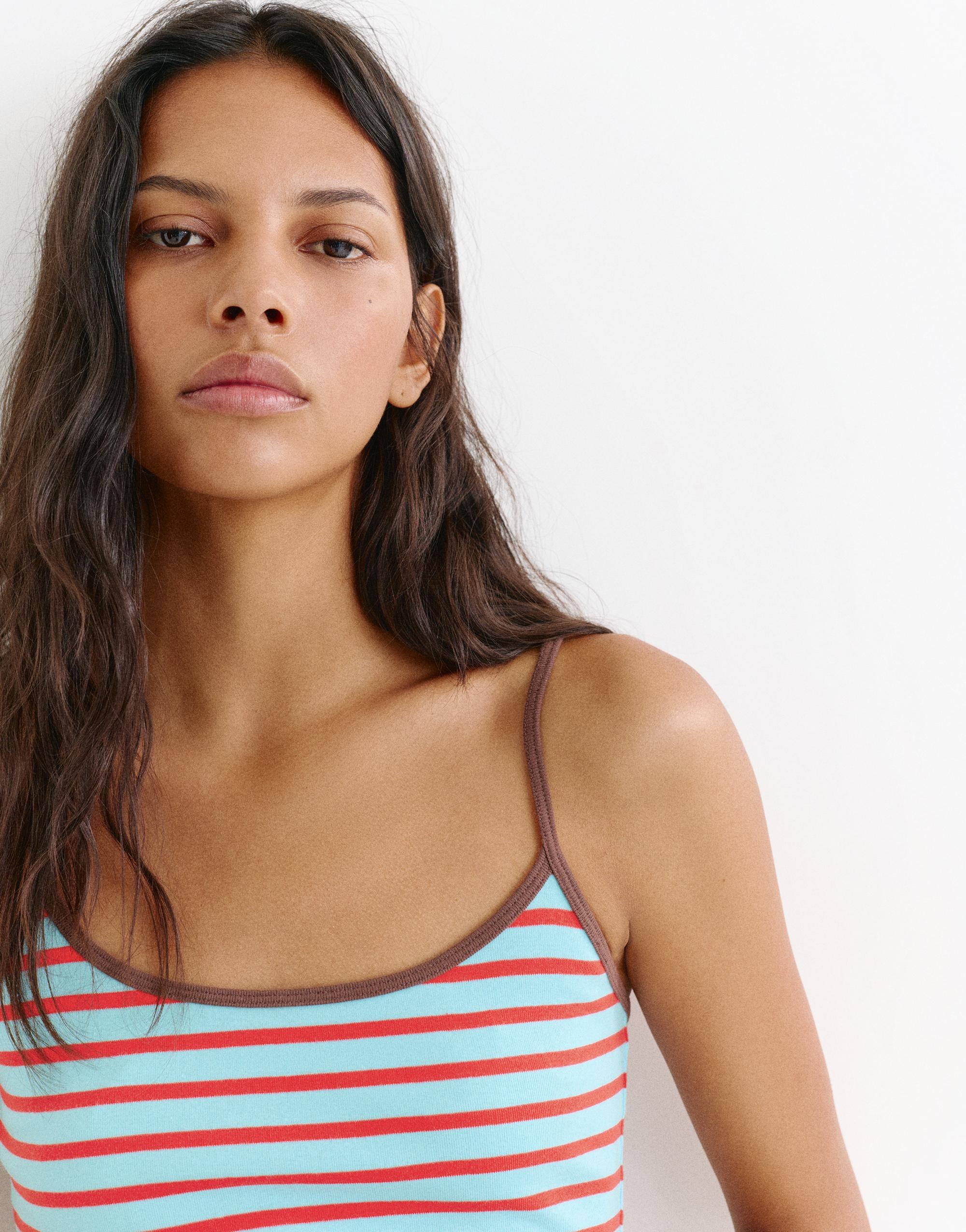 Thin strap top — Striped