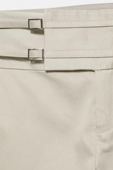 Straight-leg buckle trousers — Light camel 7