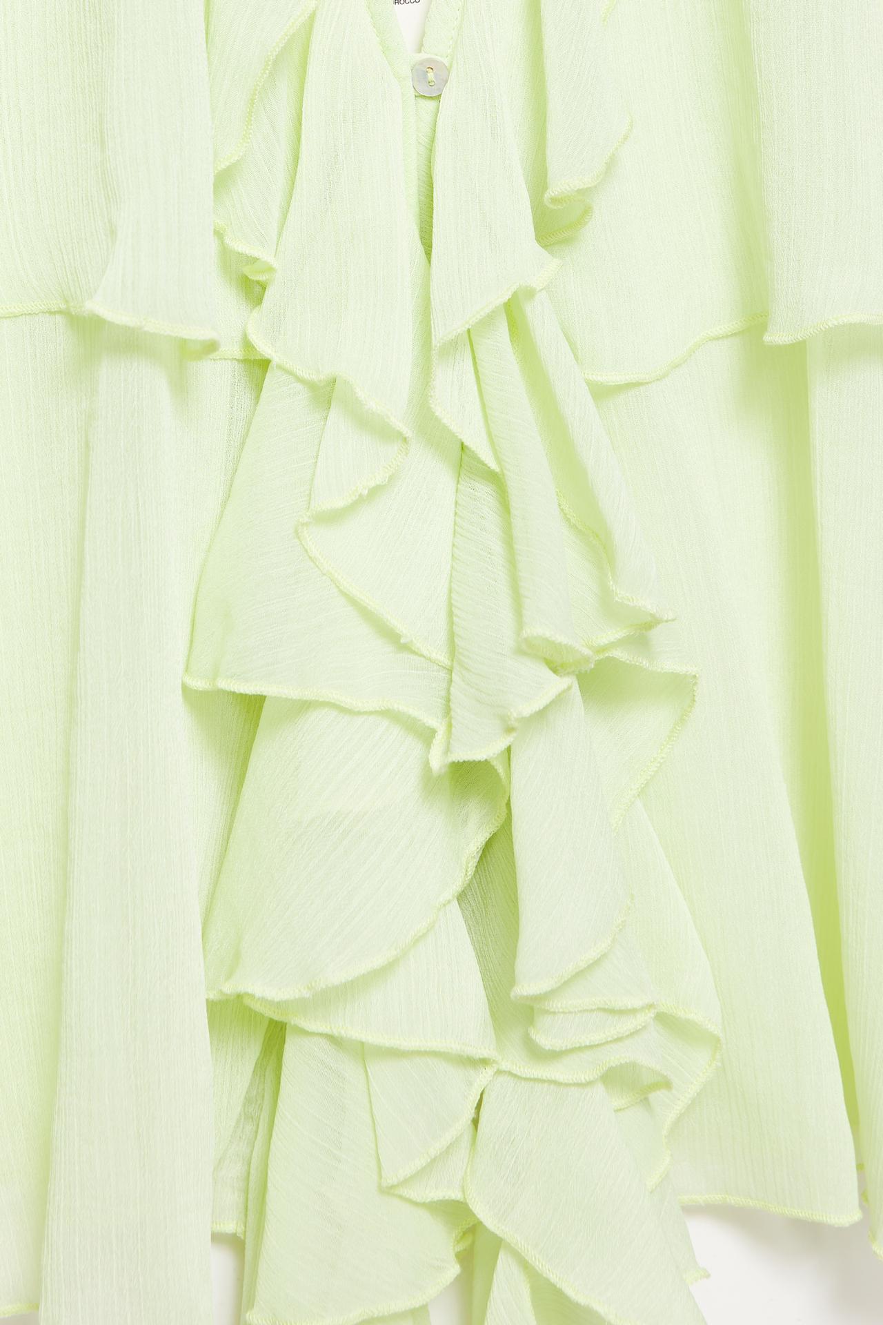 Halter top with ruffles — Apple green
