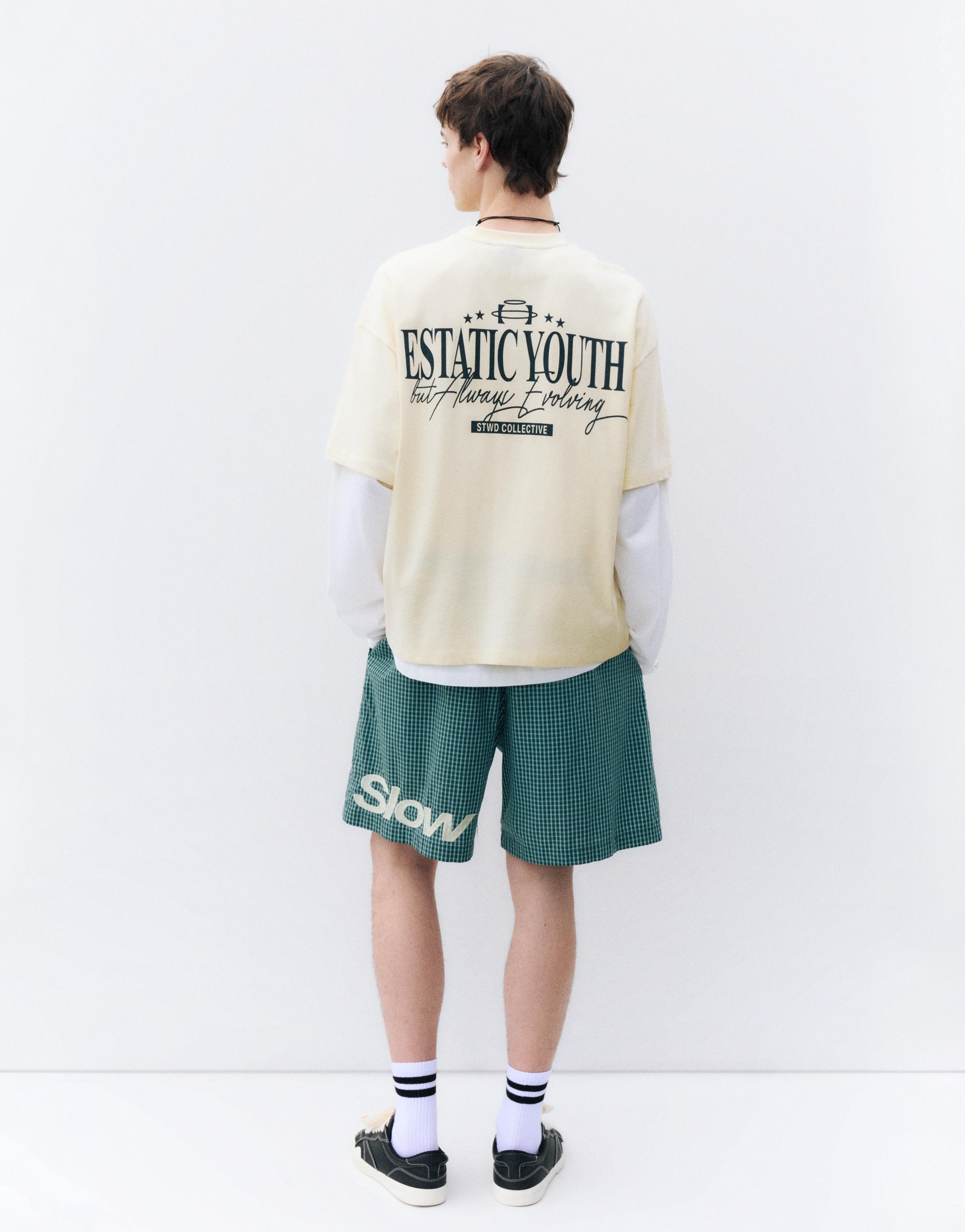 STWD boxy-fit graphic T-shirt — Lime