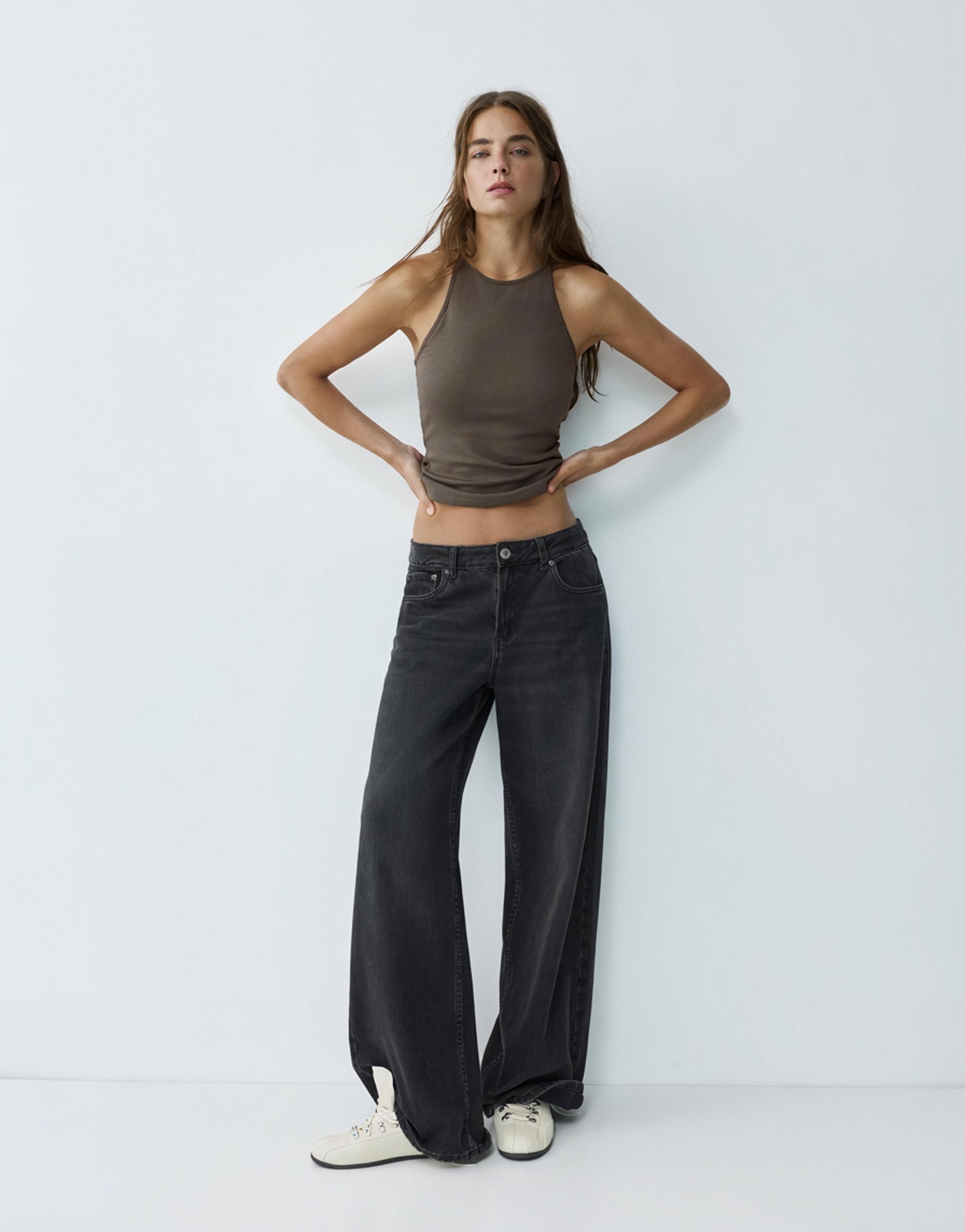 Halter-neck strappy back top — Mink