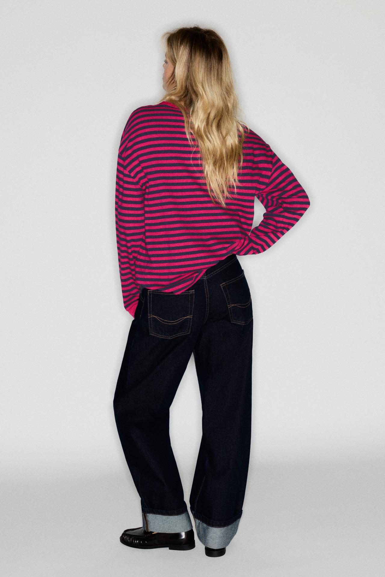 Long sleeve striped T-shirt — Striped