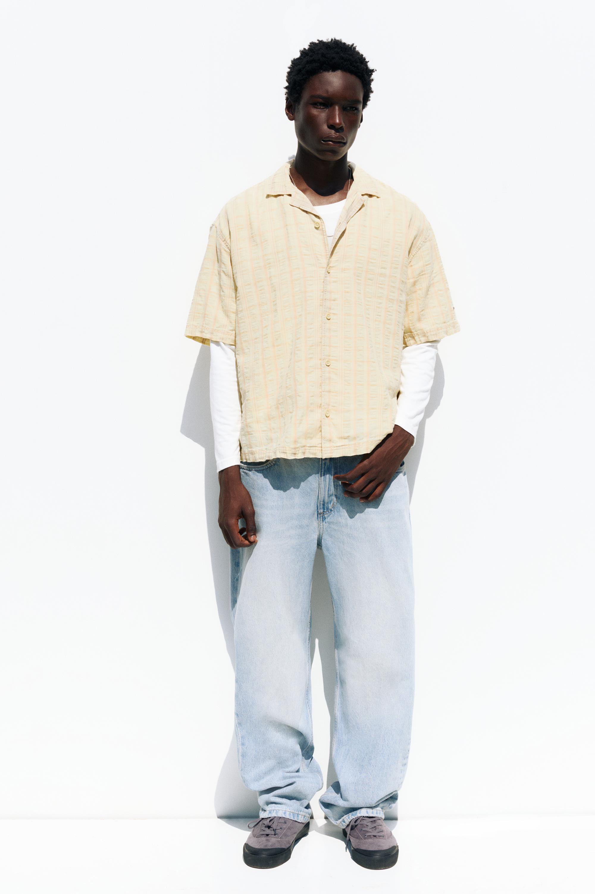 Short sleeve check shirt — Vanilla