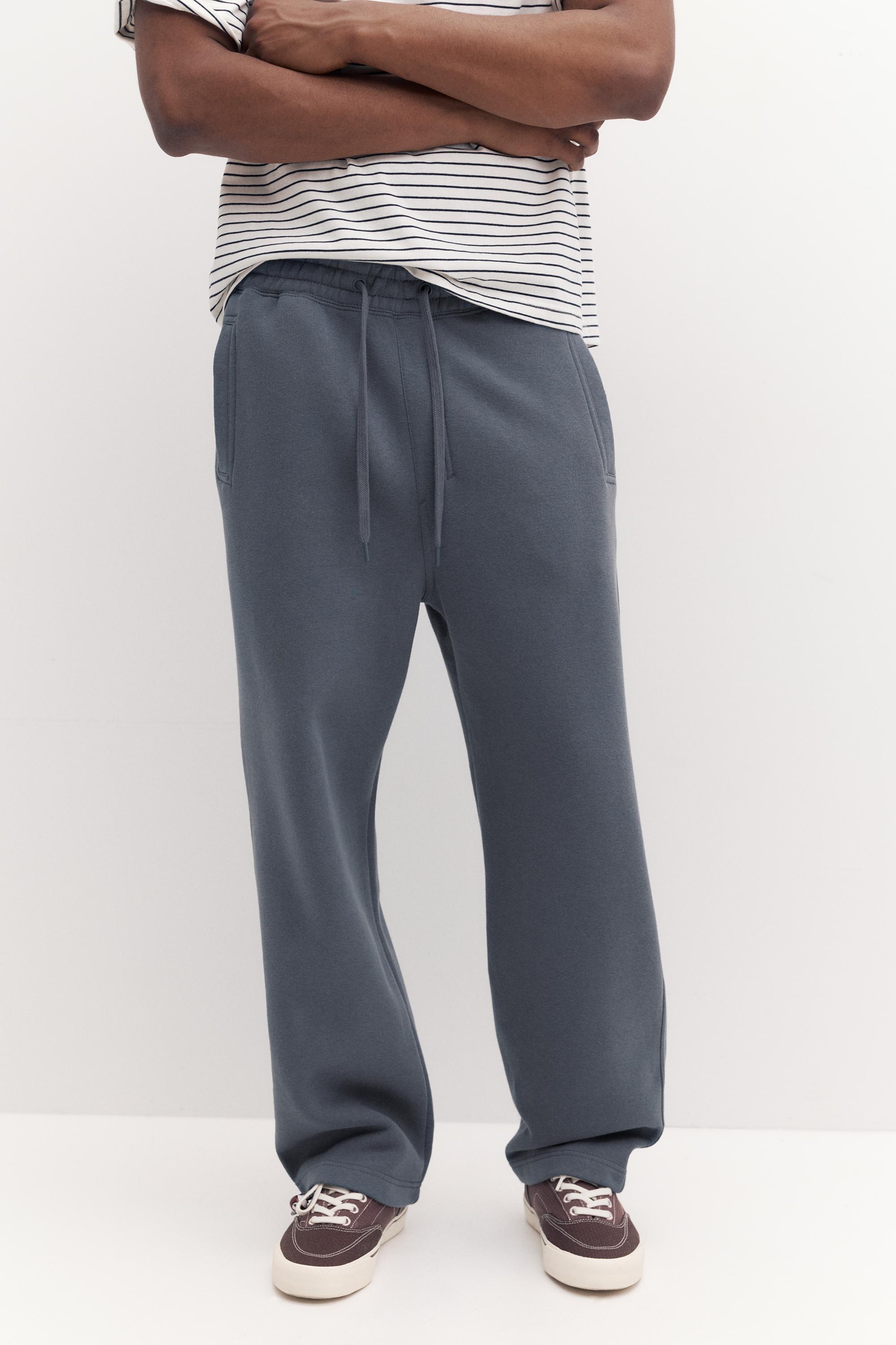 Basic baggy tracksuit bottoms — Grey blue