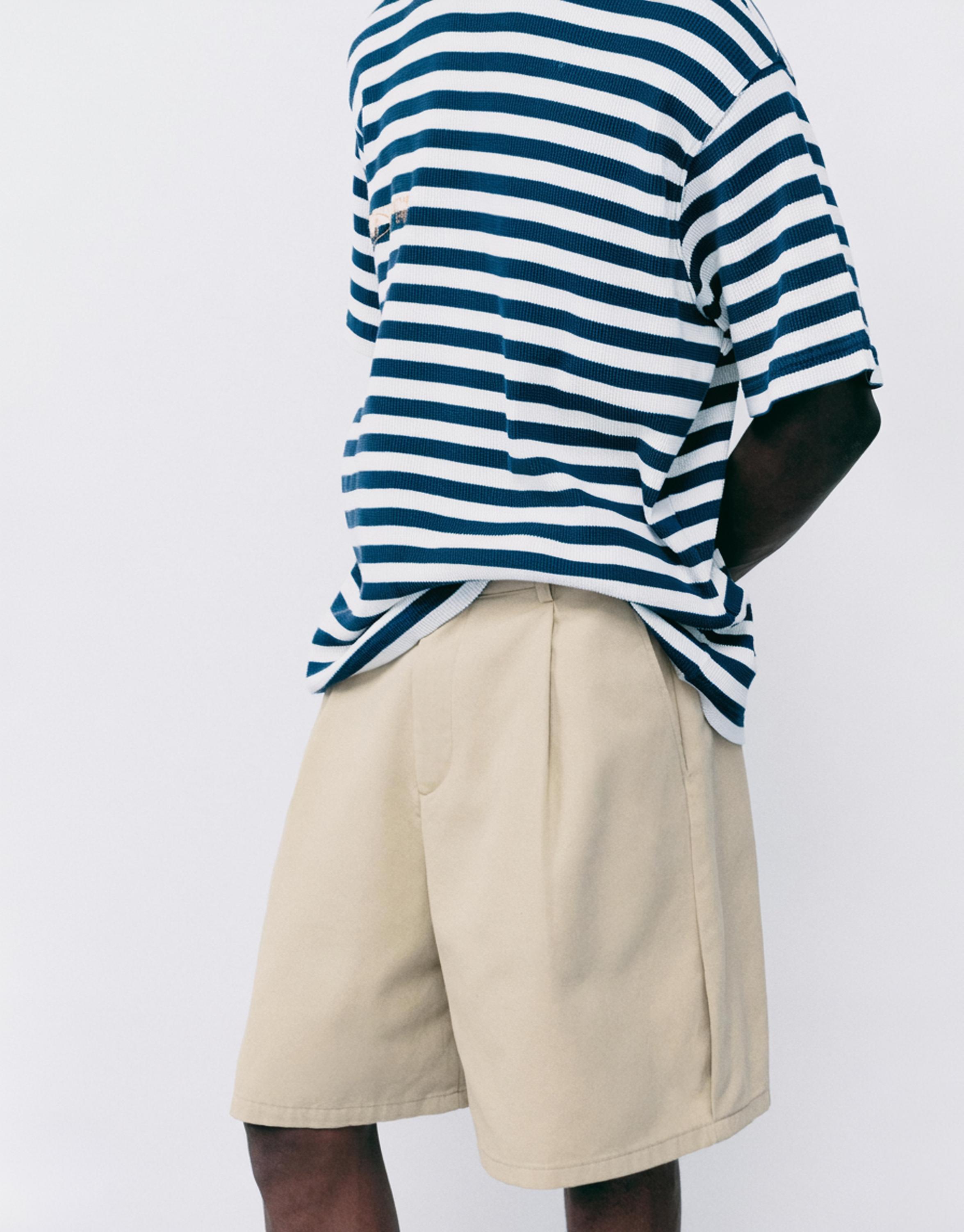 Darted Bermuda shorts — Beige