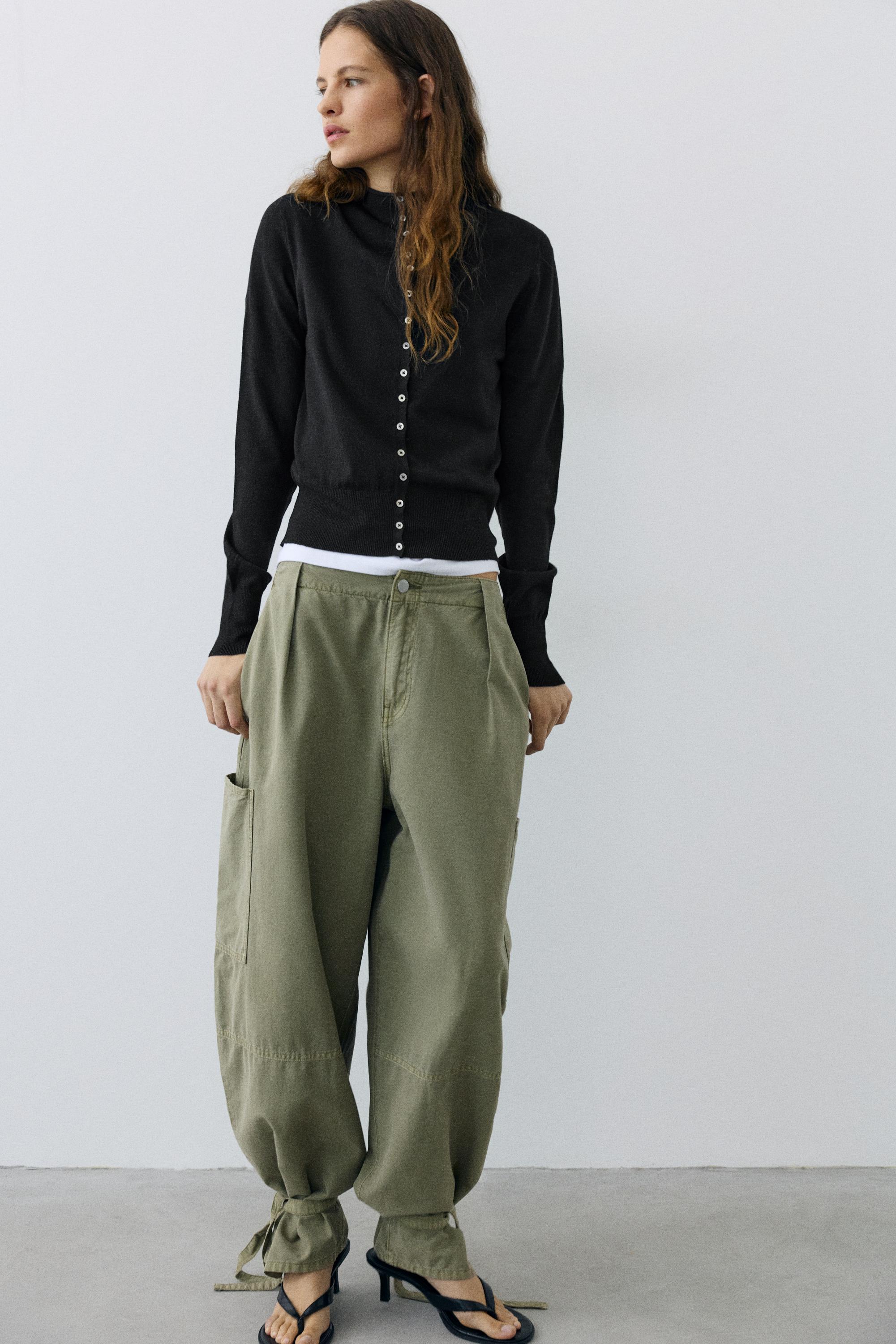 High-neck cardigan — Black