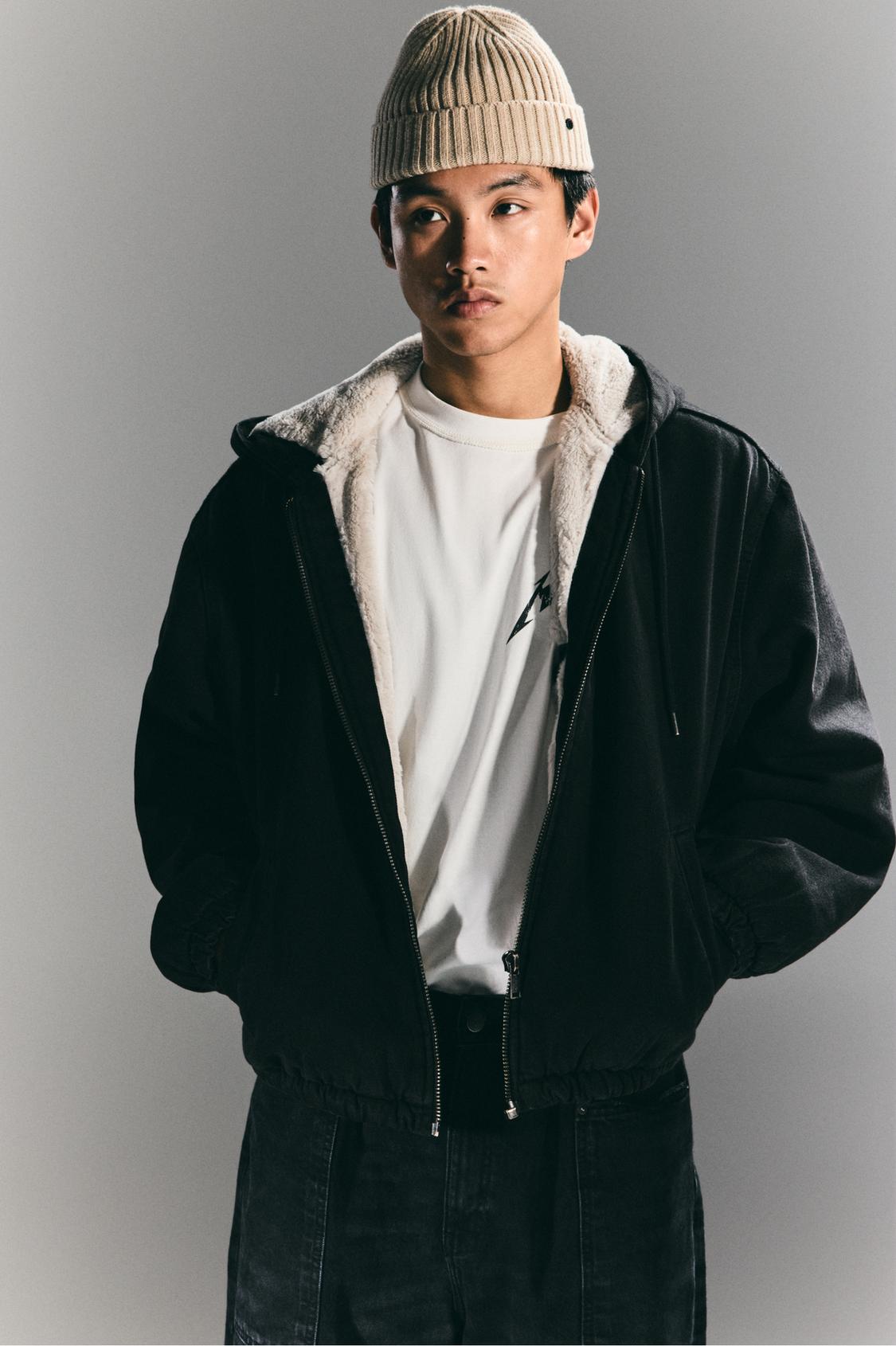 Denim Jacket Piumini Pull And Bear Uomo Parka Cappotto Pull And