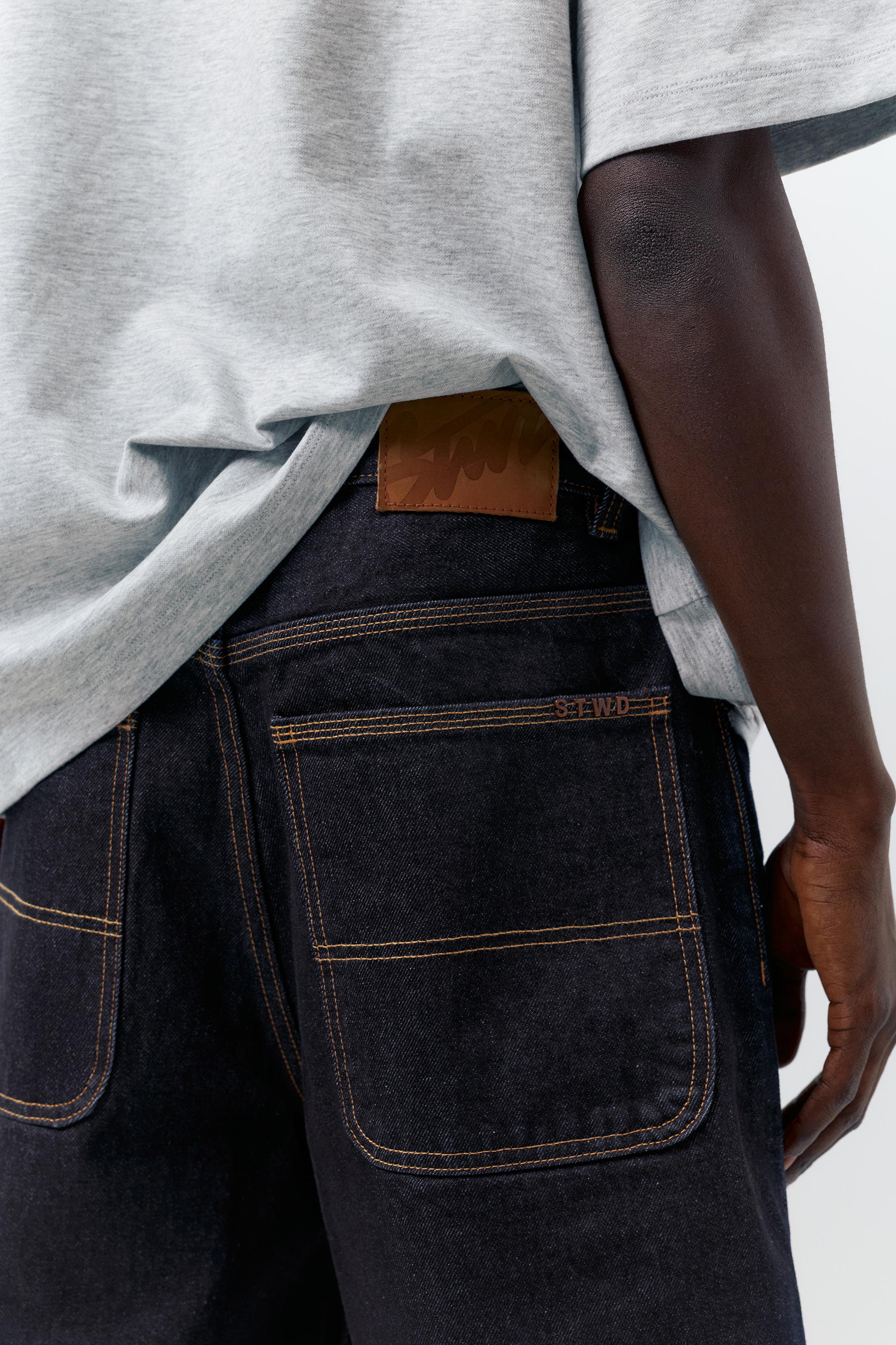 Baggy relaxed fit denim bermuda - Görsel 33