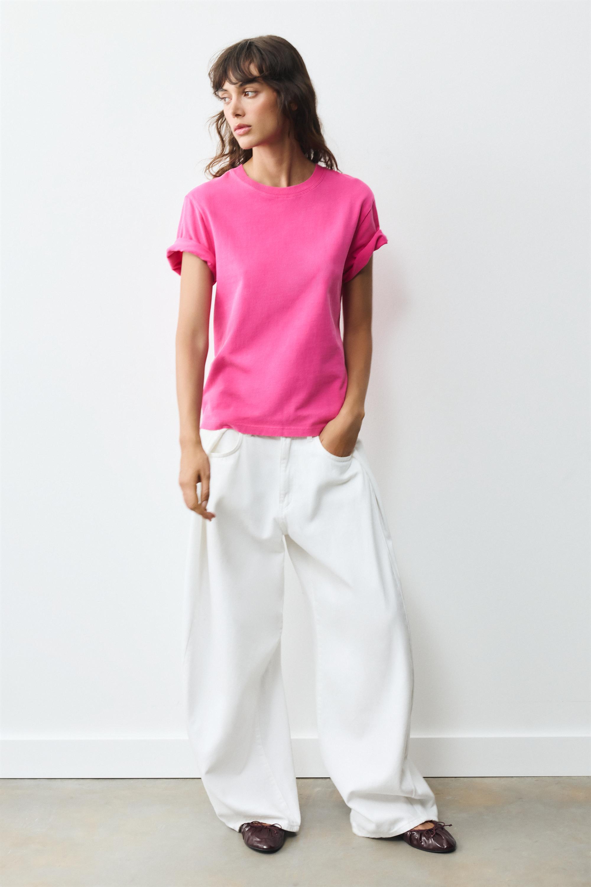 Short sleeve T-shirt 100% cotton — Fuchsia