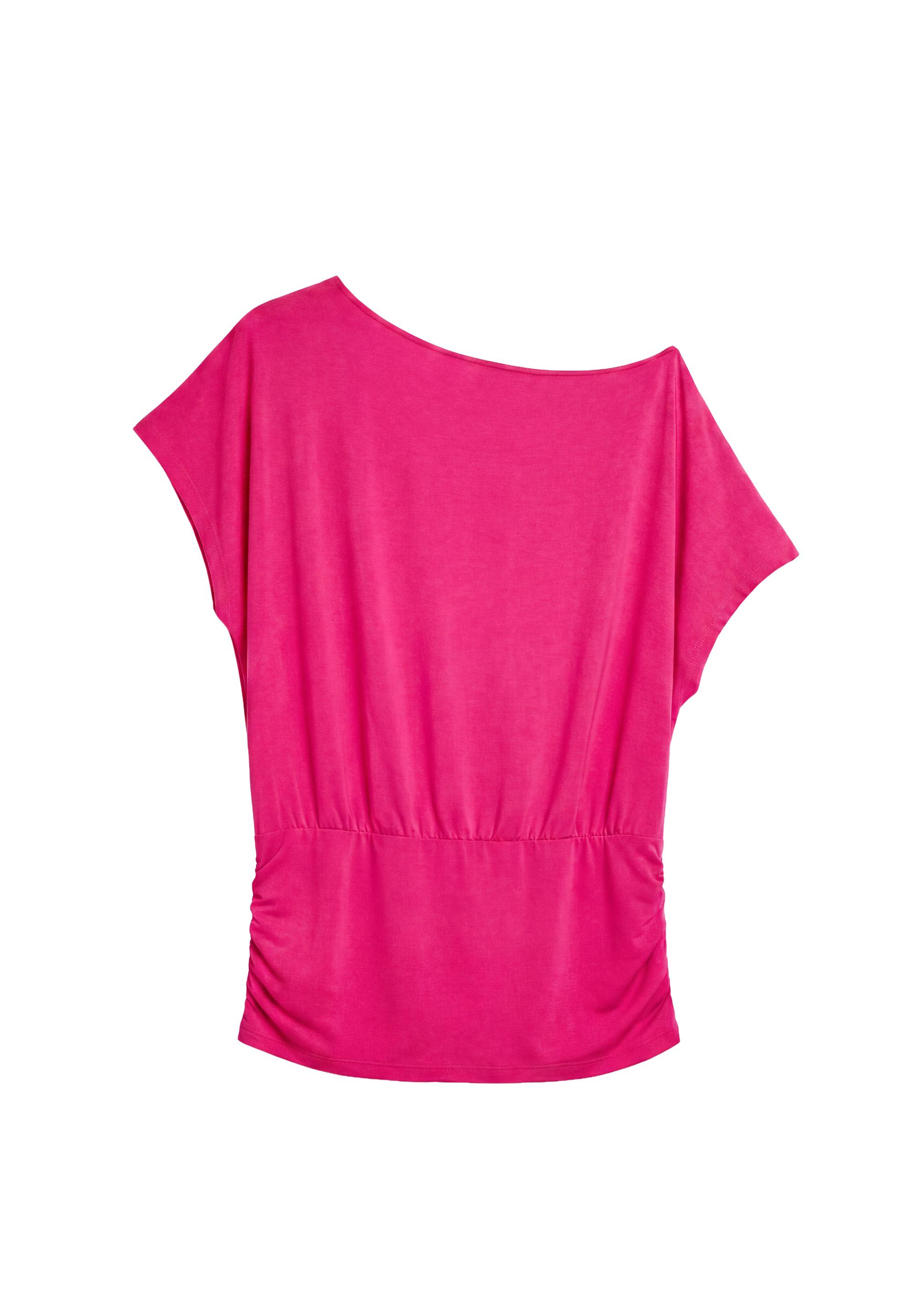 Asymmetric cummerbund T-shirt — Fuchsia