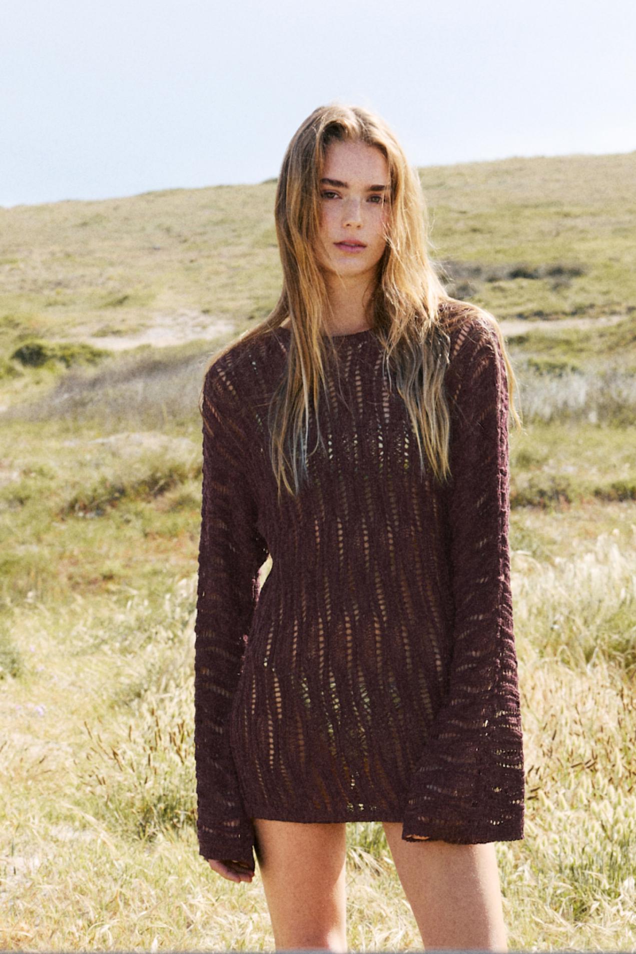 Cutwork jumper — Brown