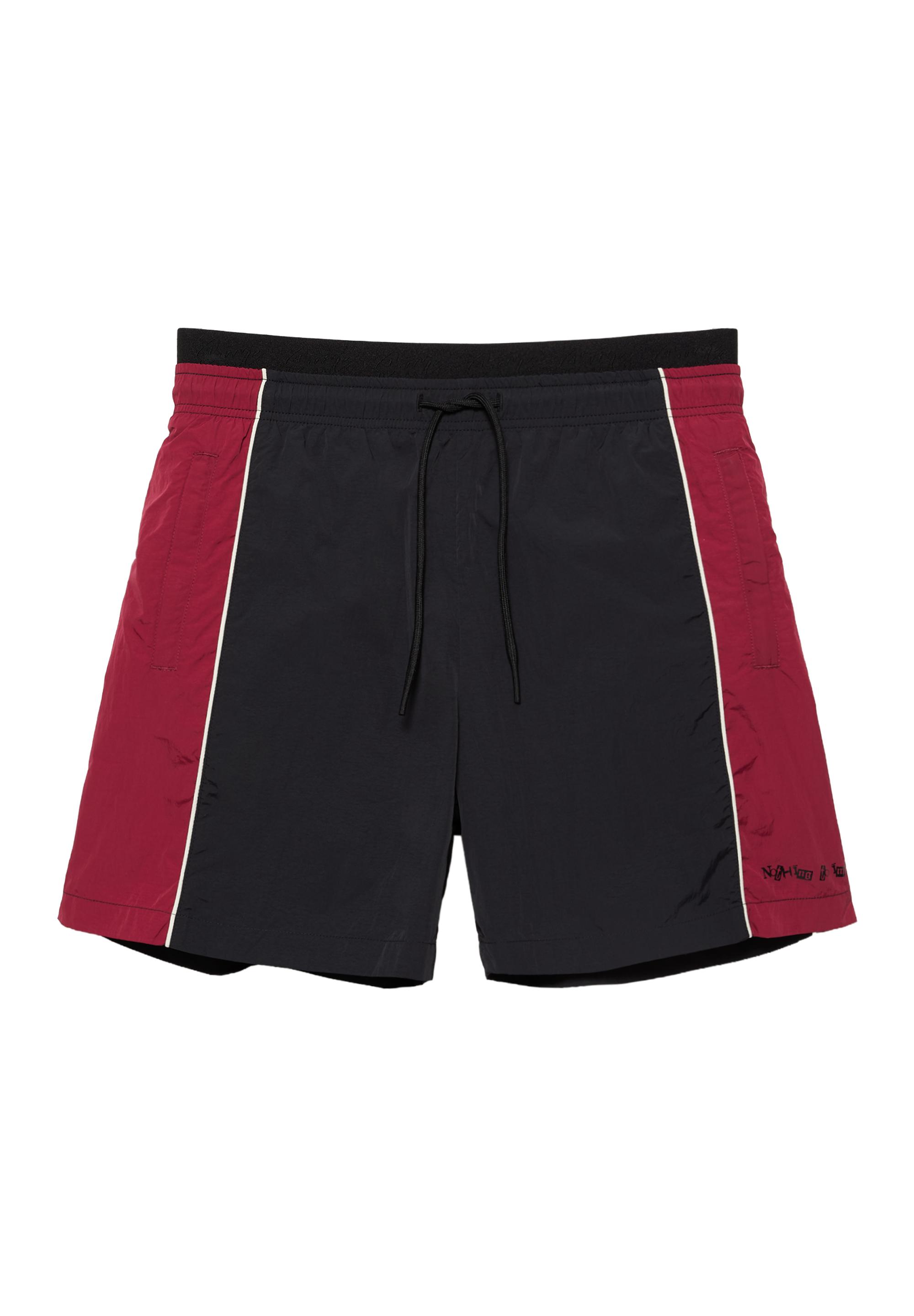 Panelled swimming trunks — Burgundy
