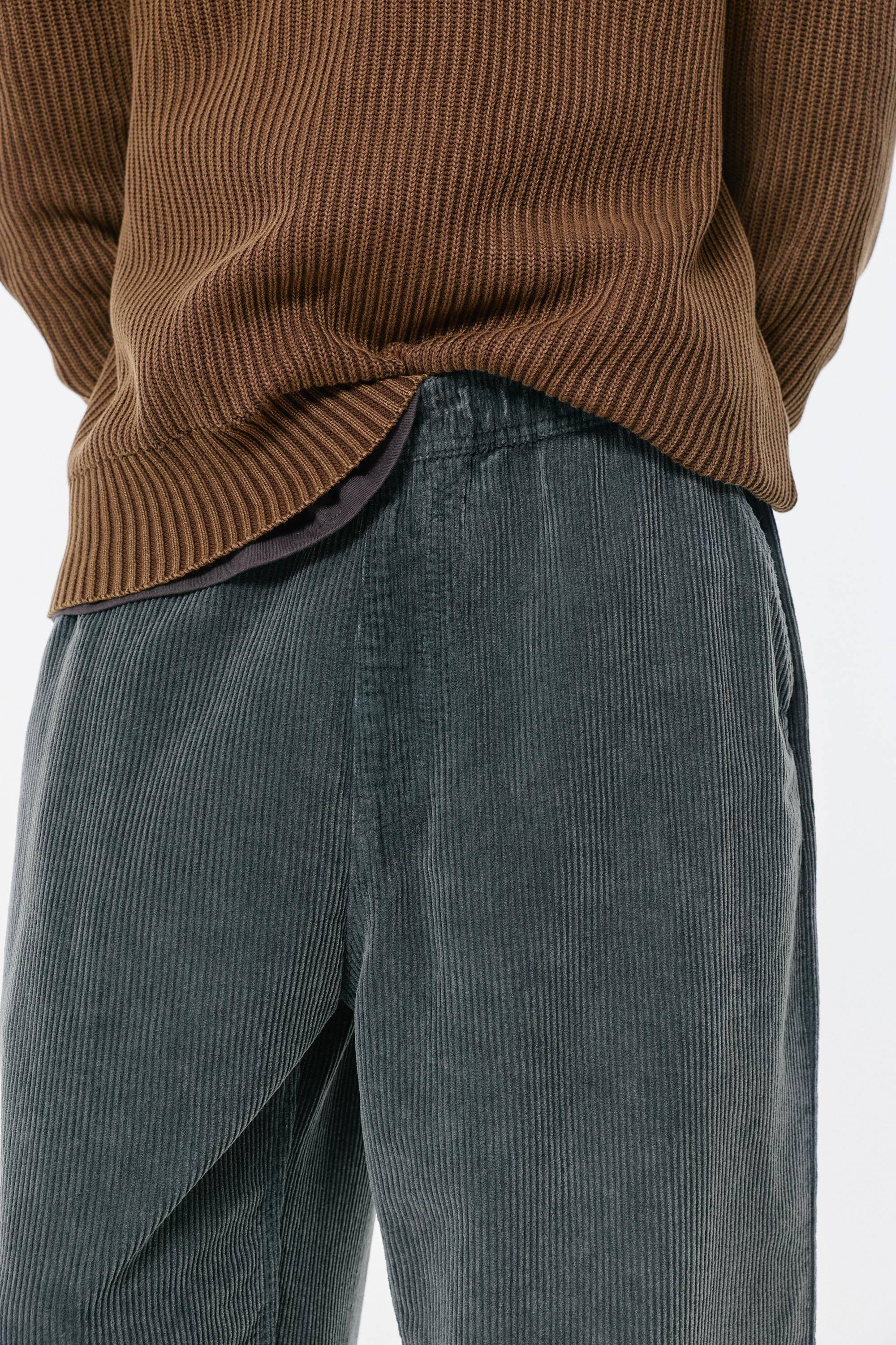 Kordonlu baggy kadife jogger pantolon - Görsel 9