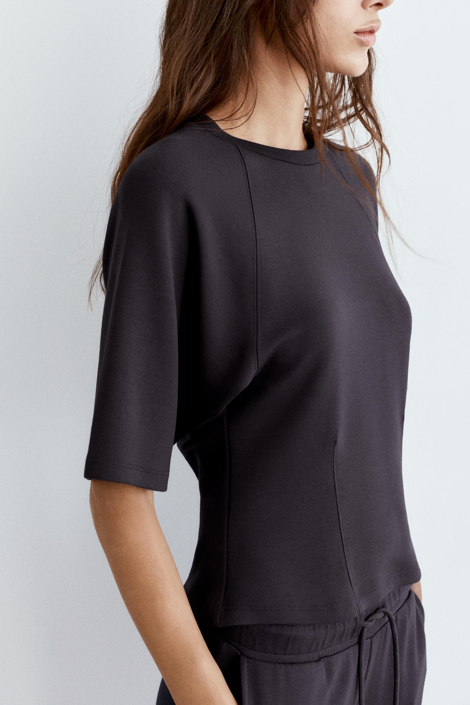 Soft touch short sleeve sweatshirt — Black