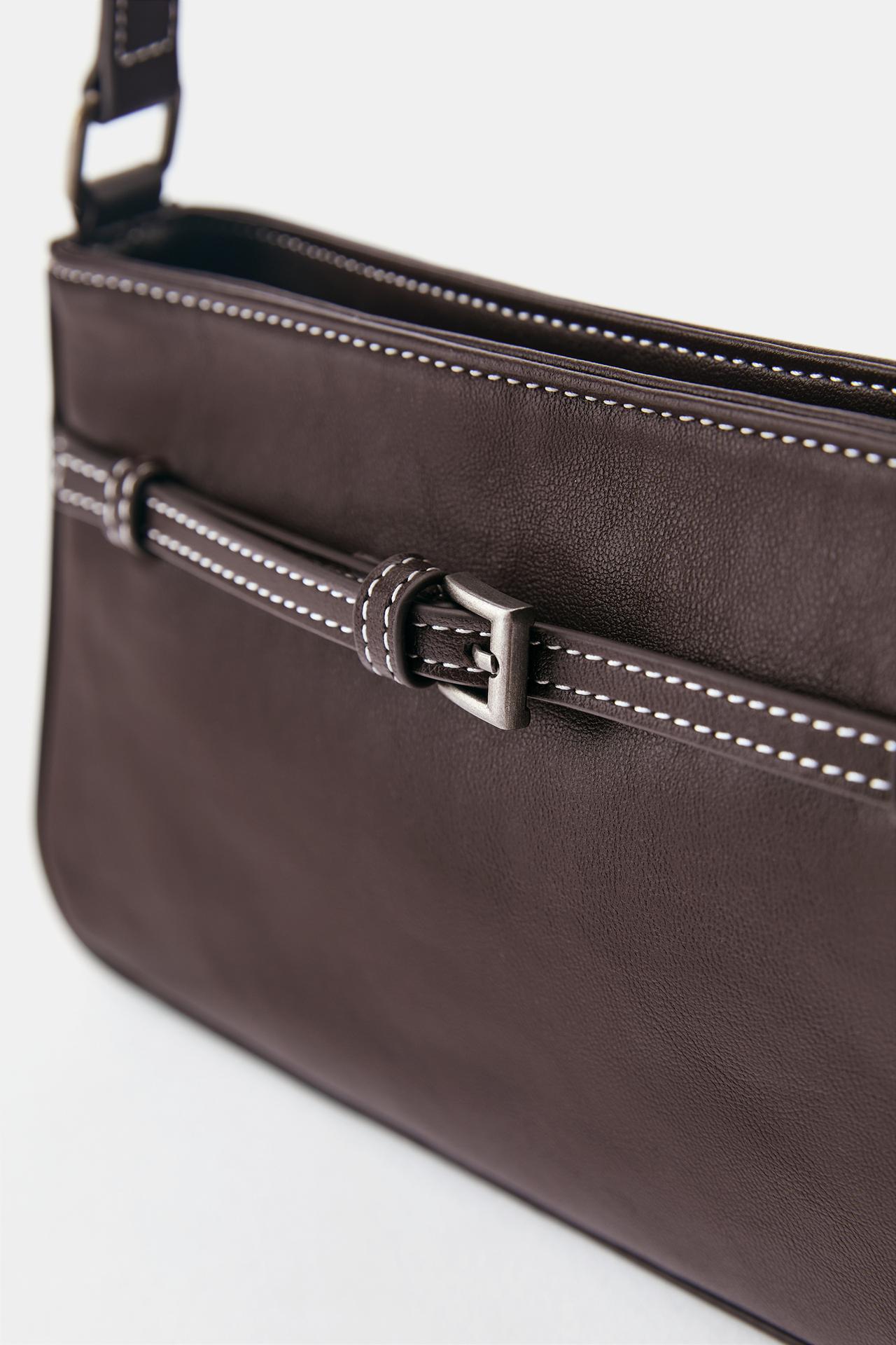 Buckle shoulder bag — Brown