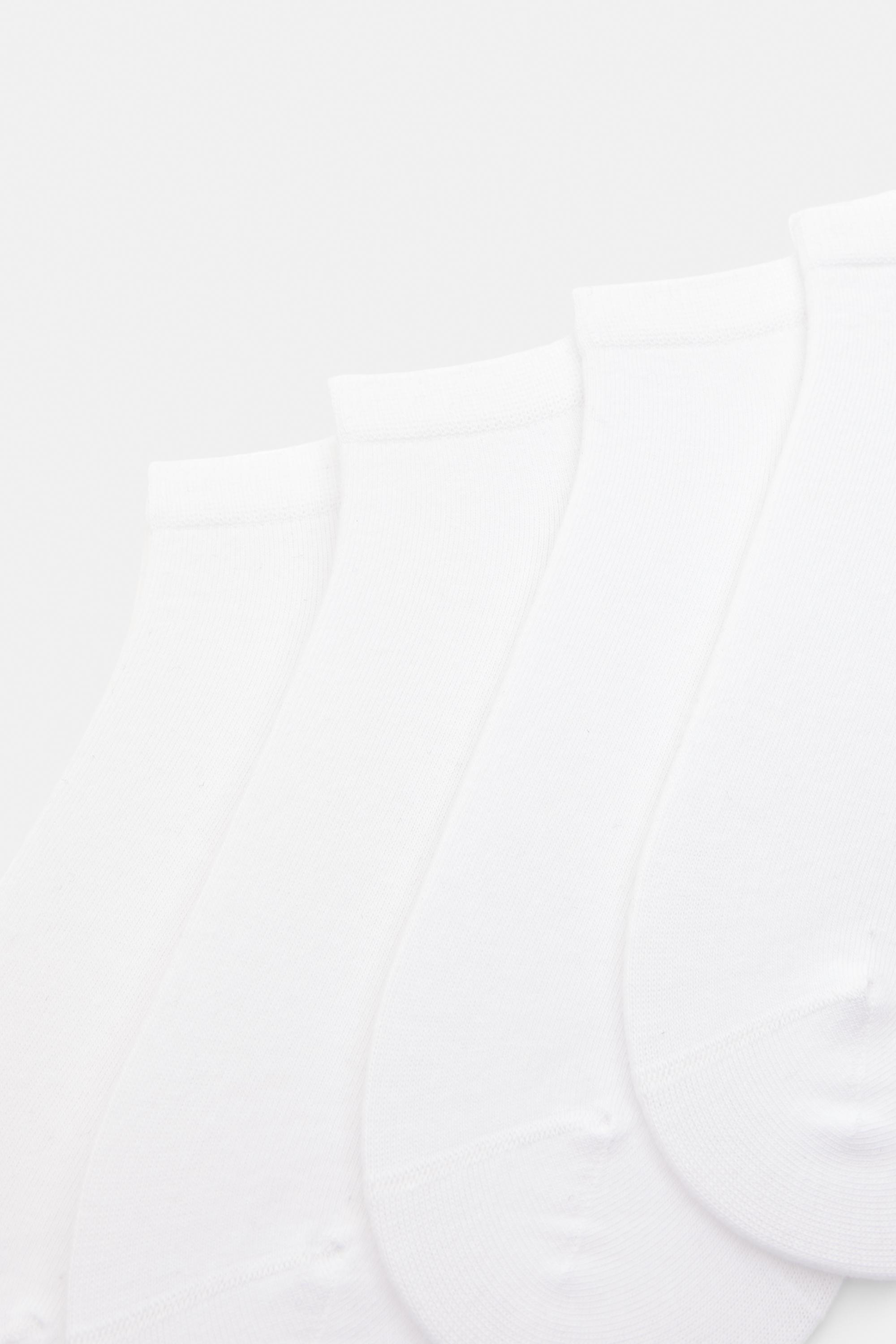 4-pack of short white socks — White