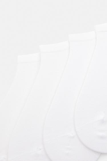 4-pack of short white socks — White 2