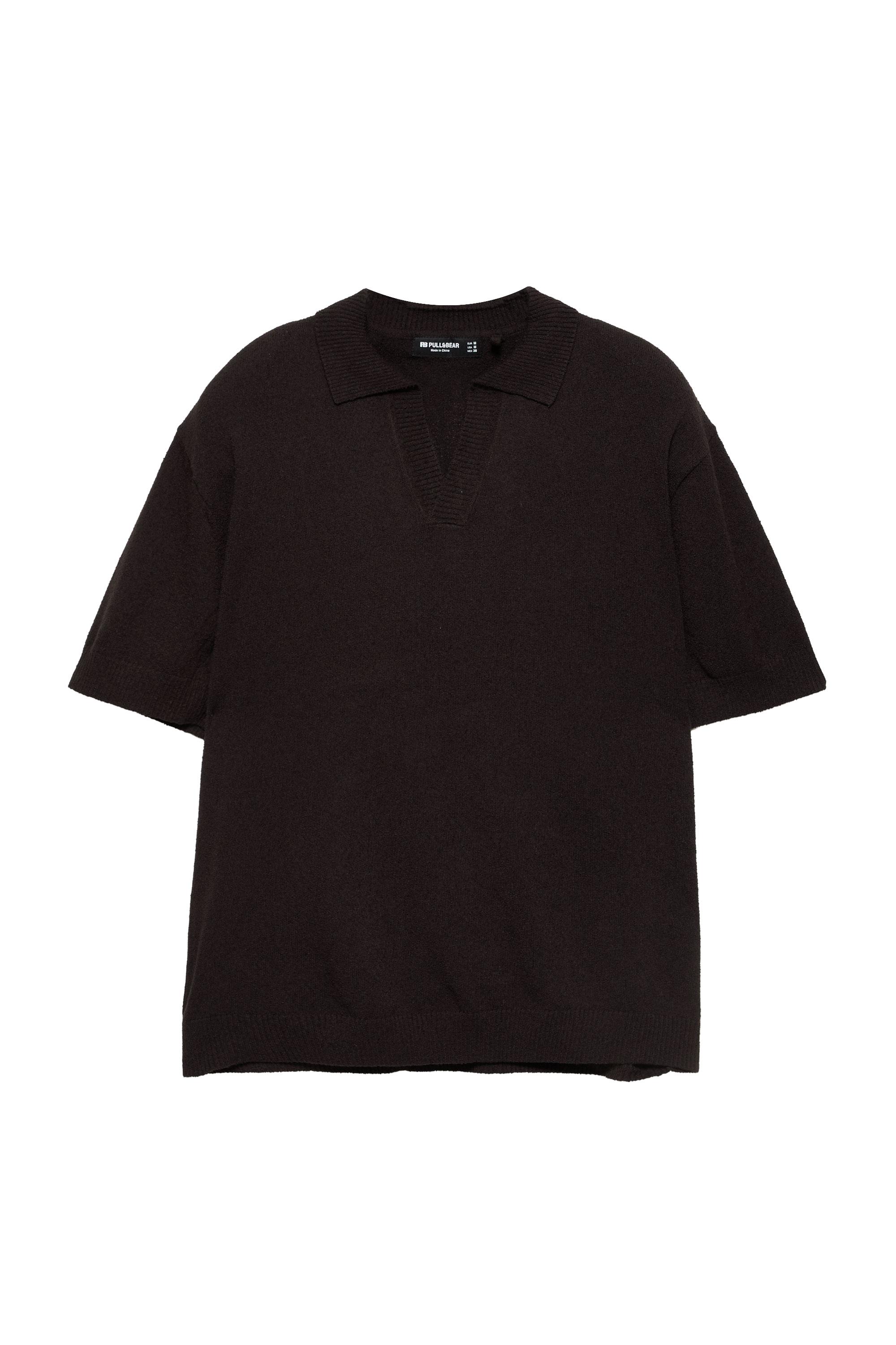 Havlu dokulu polo t-shirt - Görsel 4