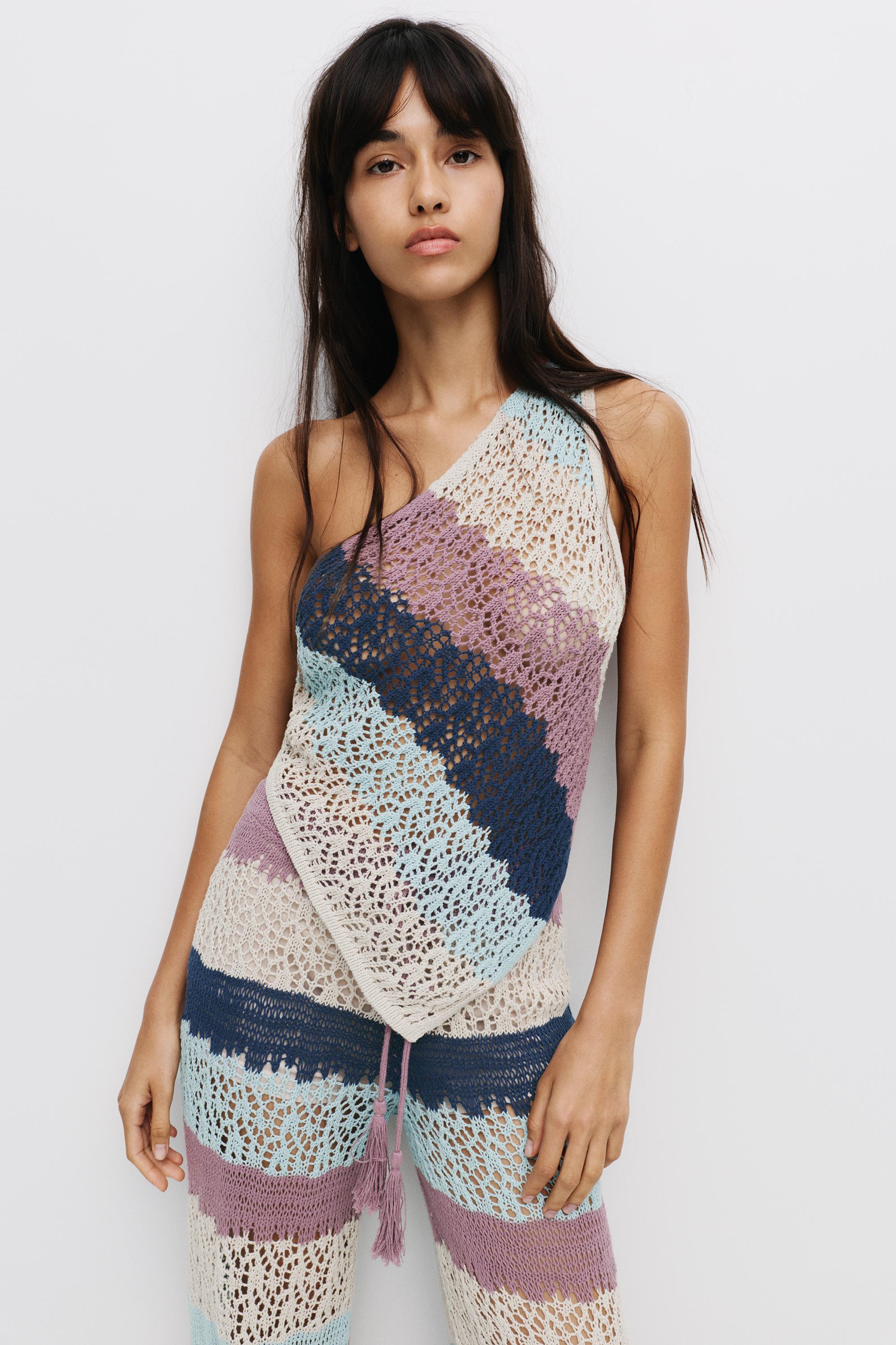 Häkel-Top Mit Streifen