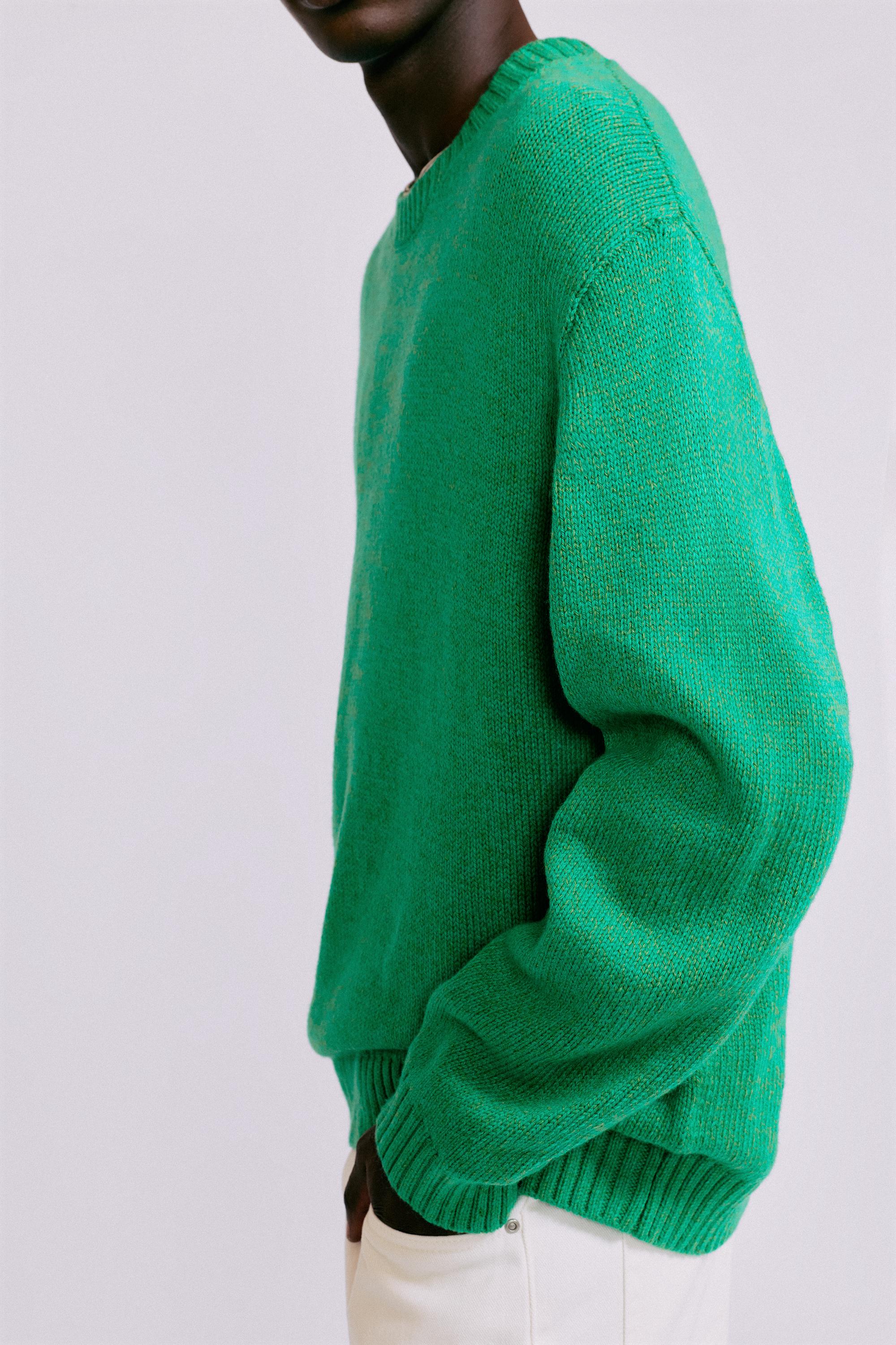 Round neck jumper — Green
