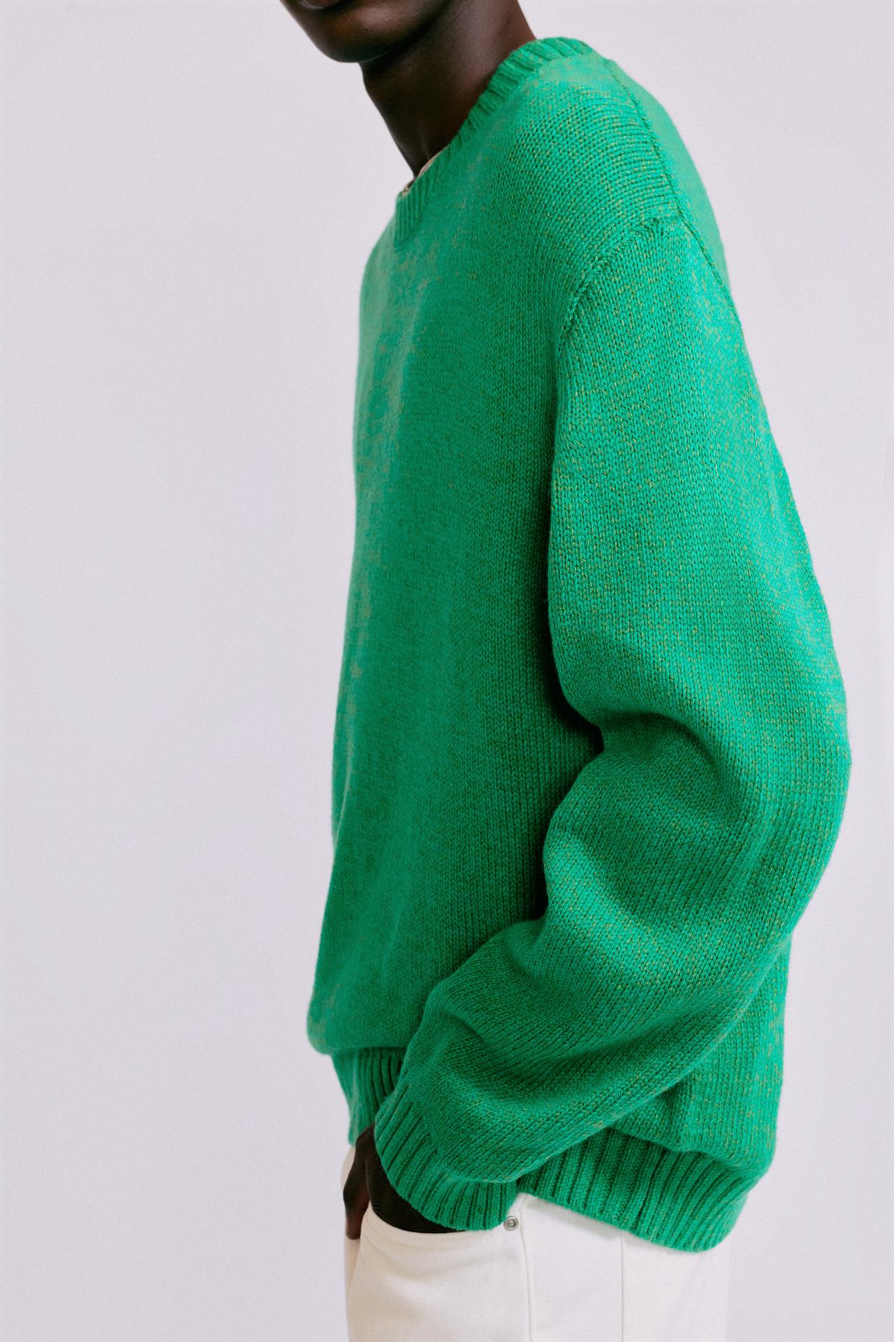 Round neck jumper — Green