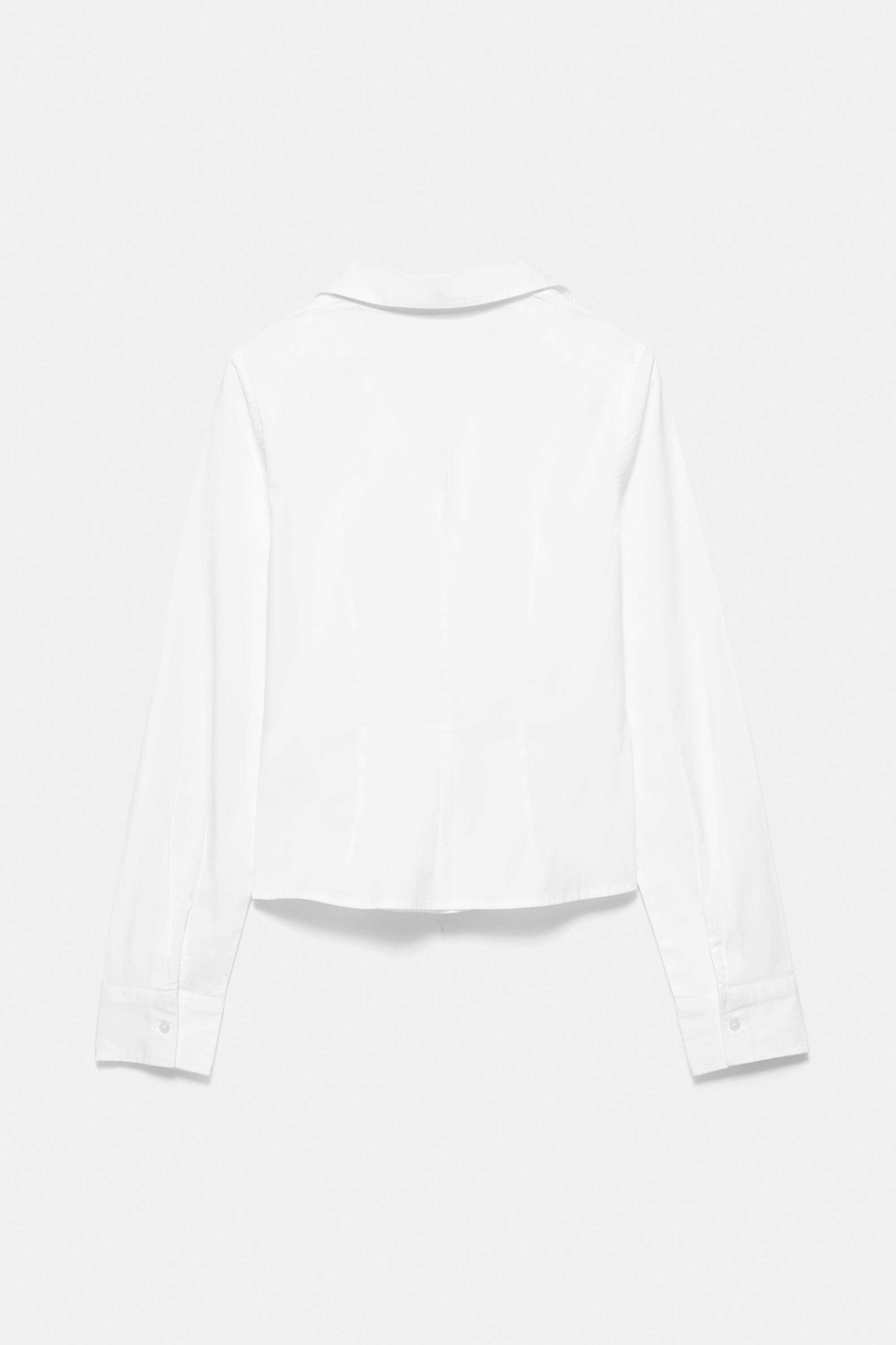 Fitted wide-cuff shirt — White