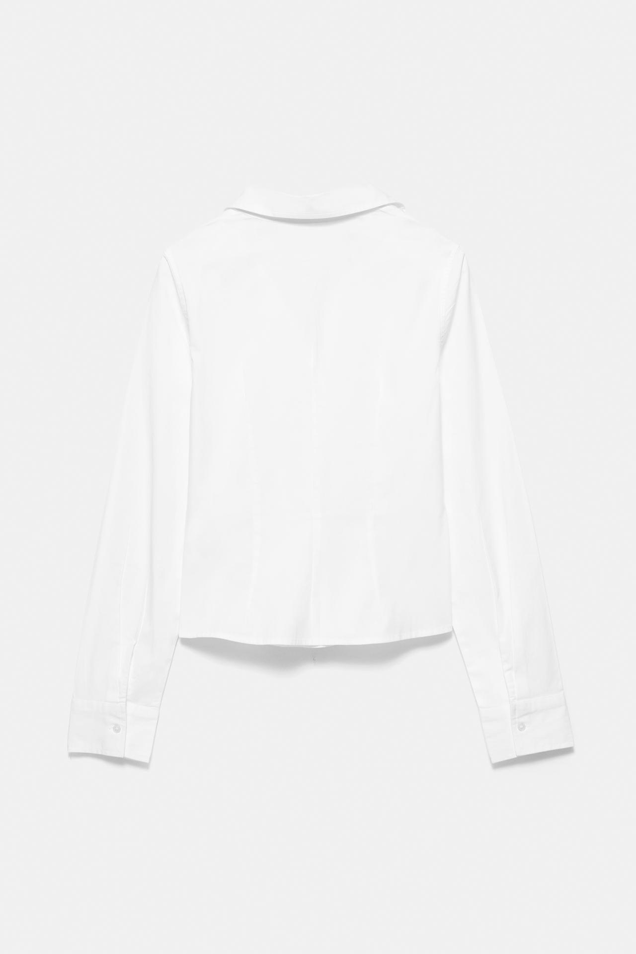 Fitted wide-cuff shirt — White