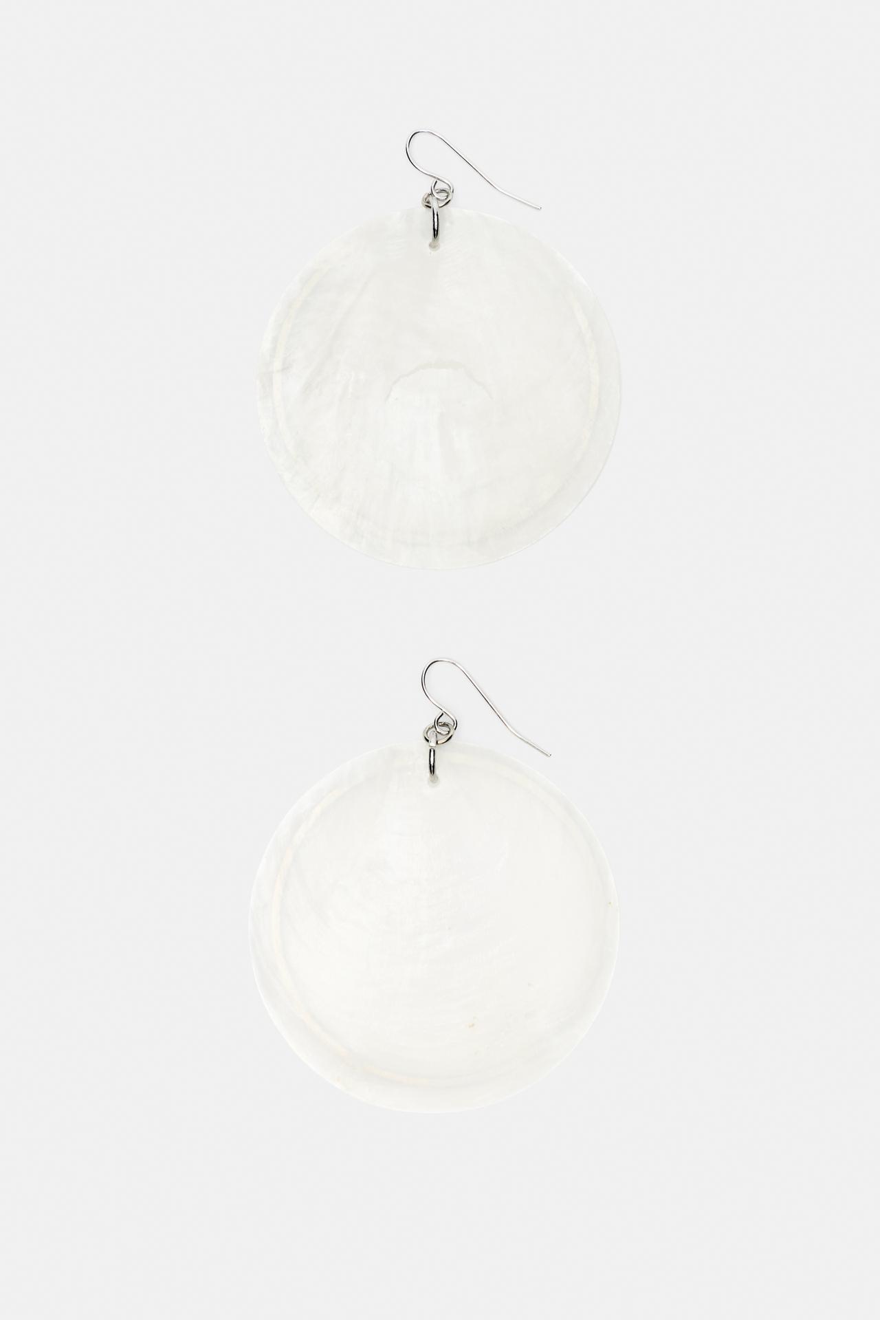 Mismatched mother-of-pearl-effect earrings — White