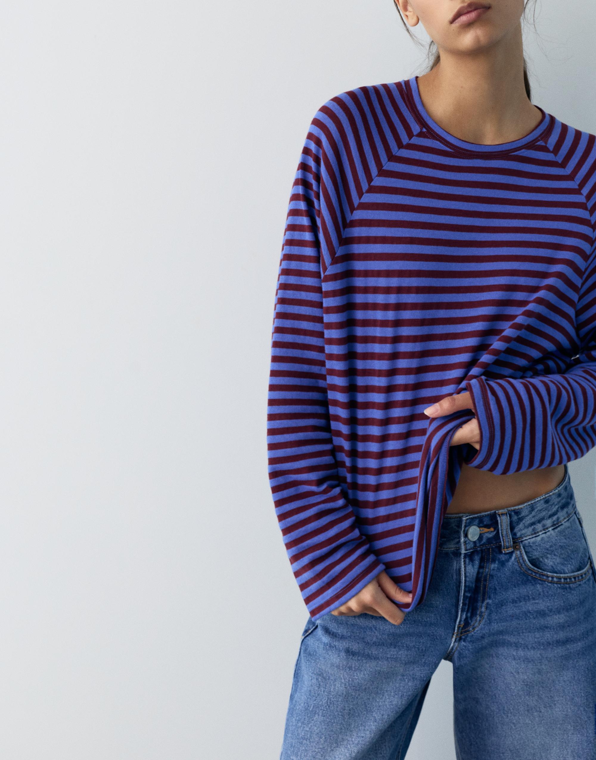 Uzun kollu çizgili tişört - Görsel 39
