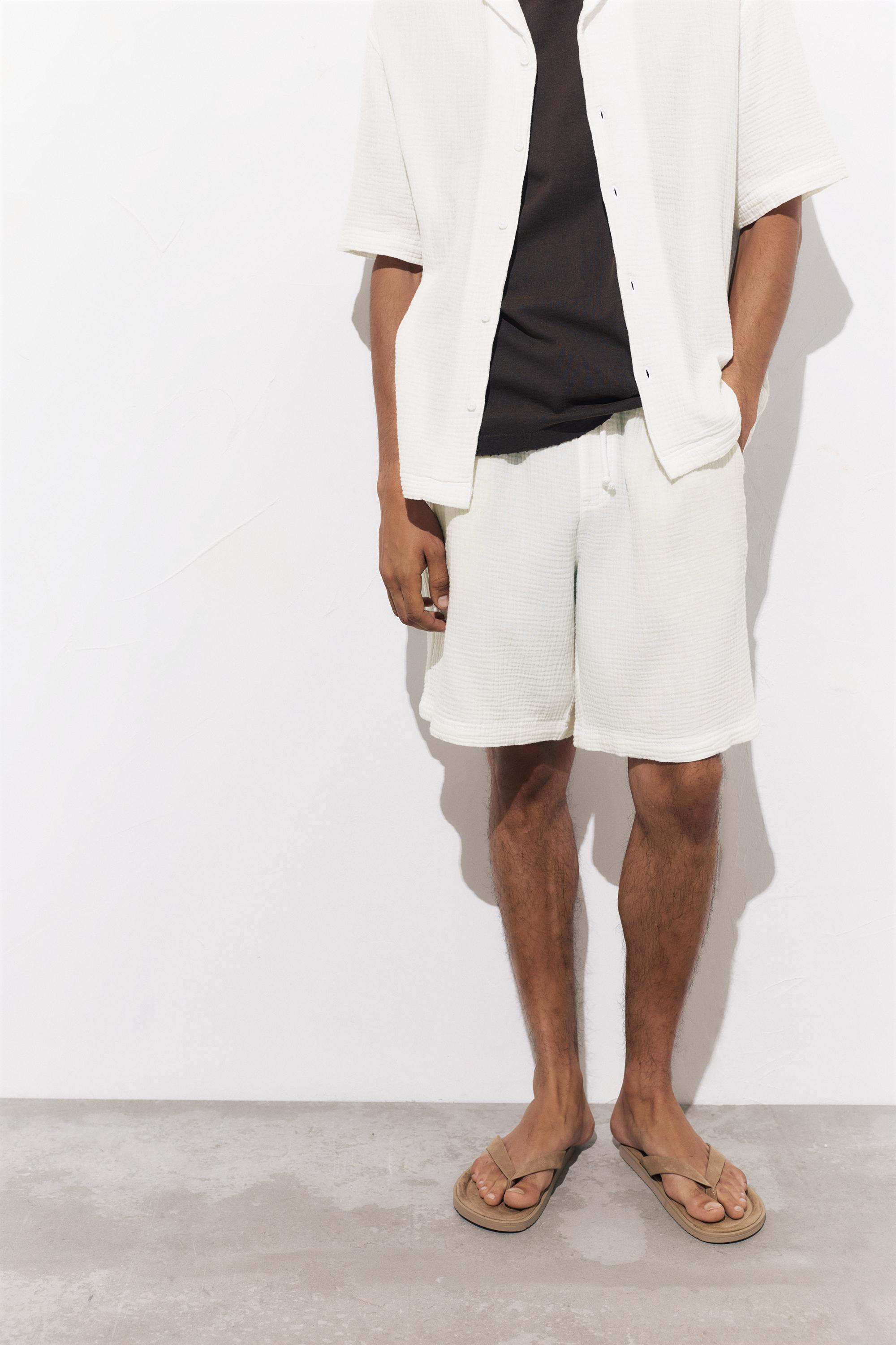 Bermuda sweat shorts — White