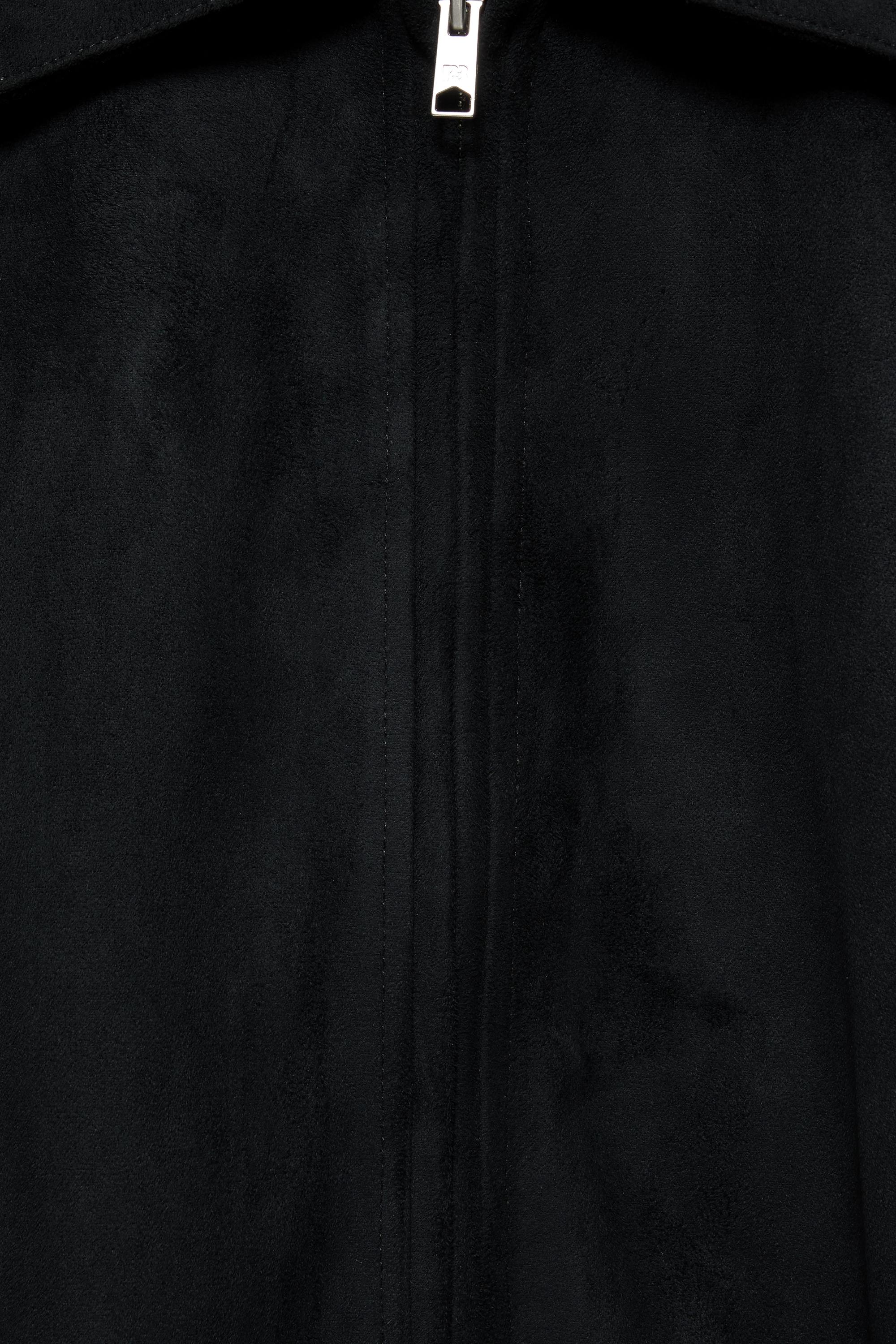 Faux suede jacket — Black