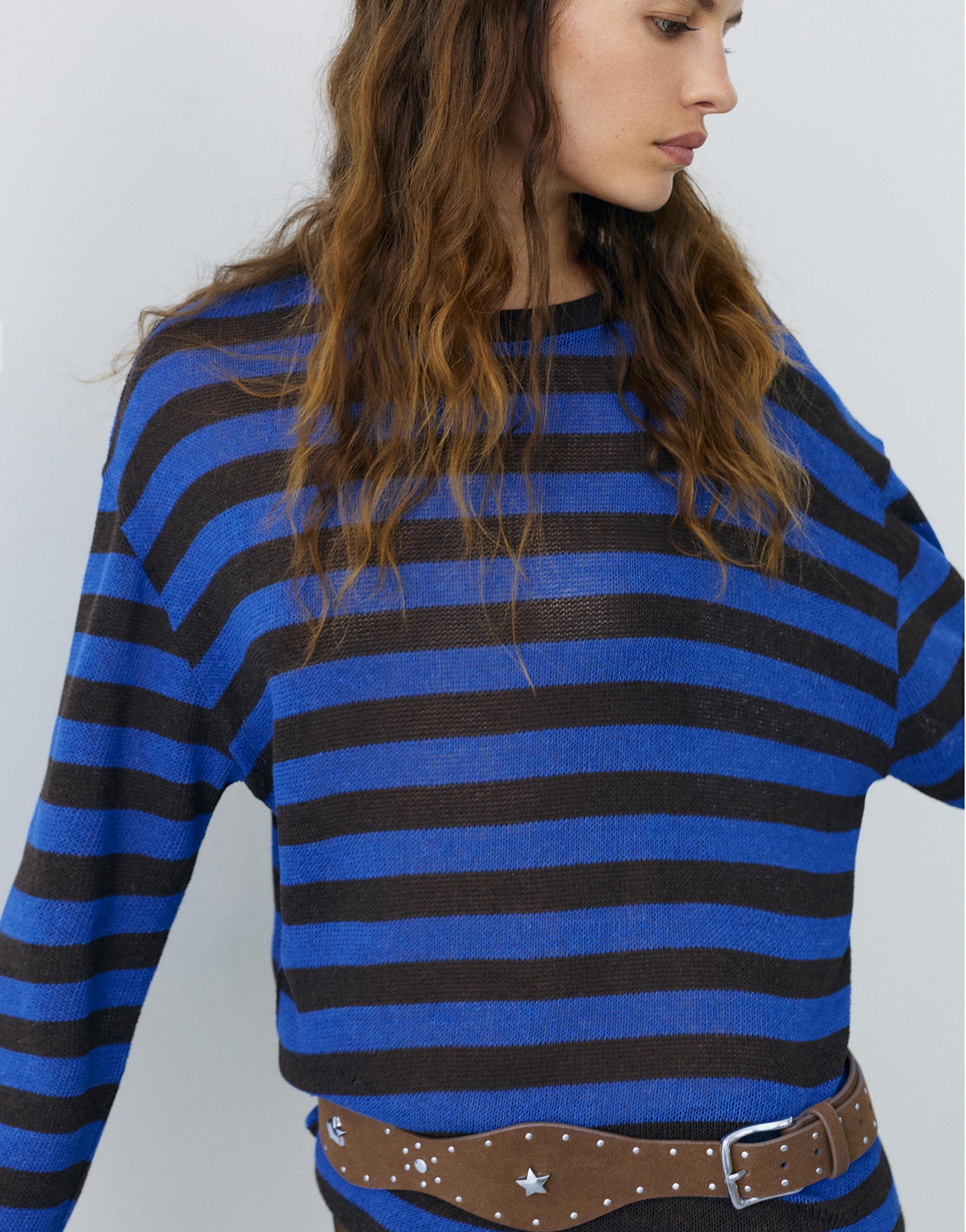Wide wave and star belt — Brown