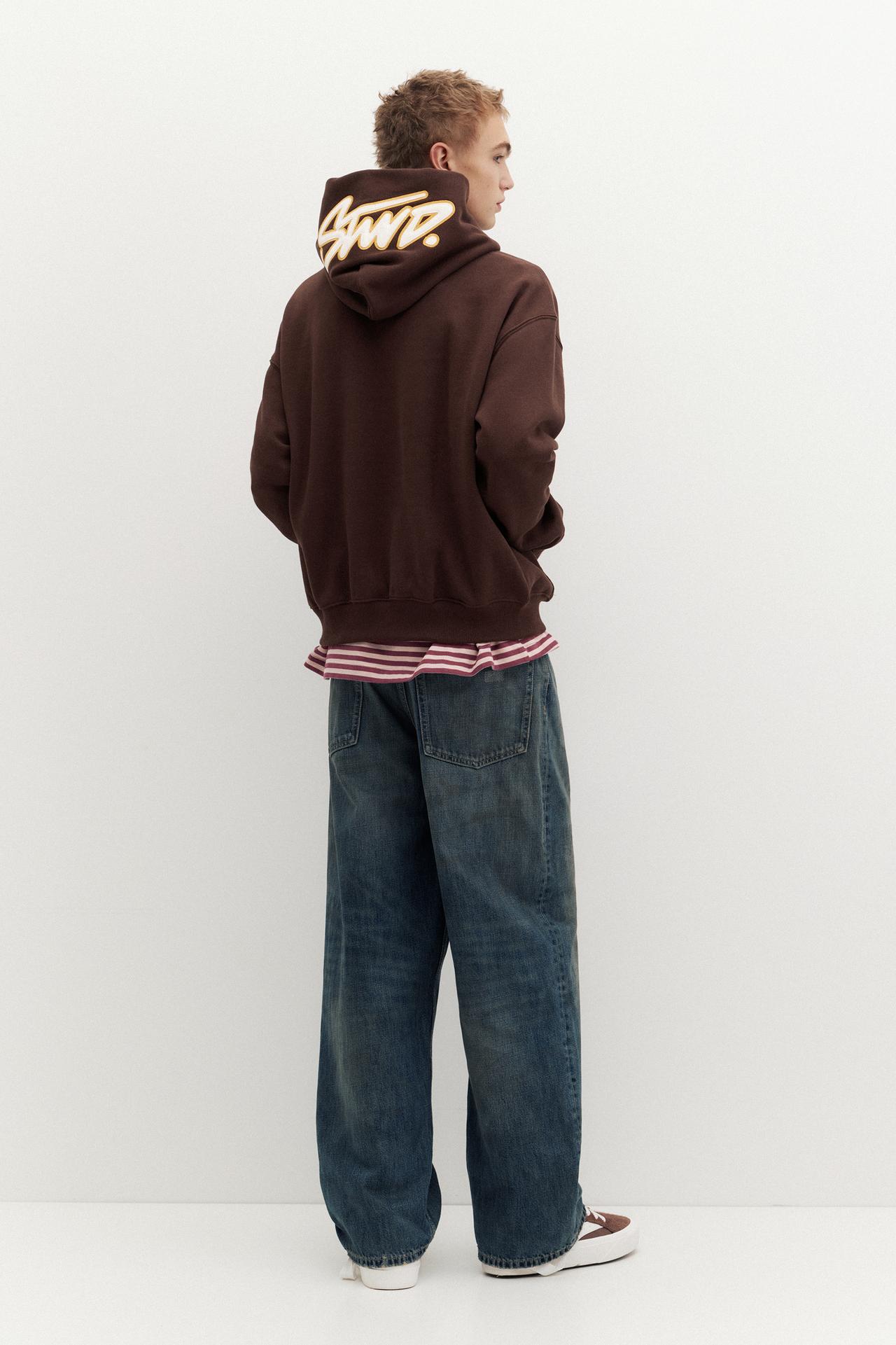 STWD hood sweatshirt — Brown