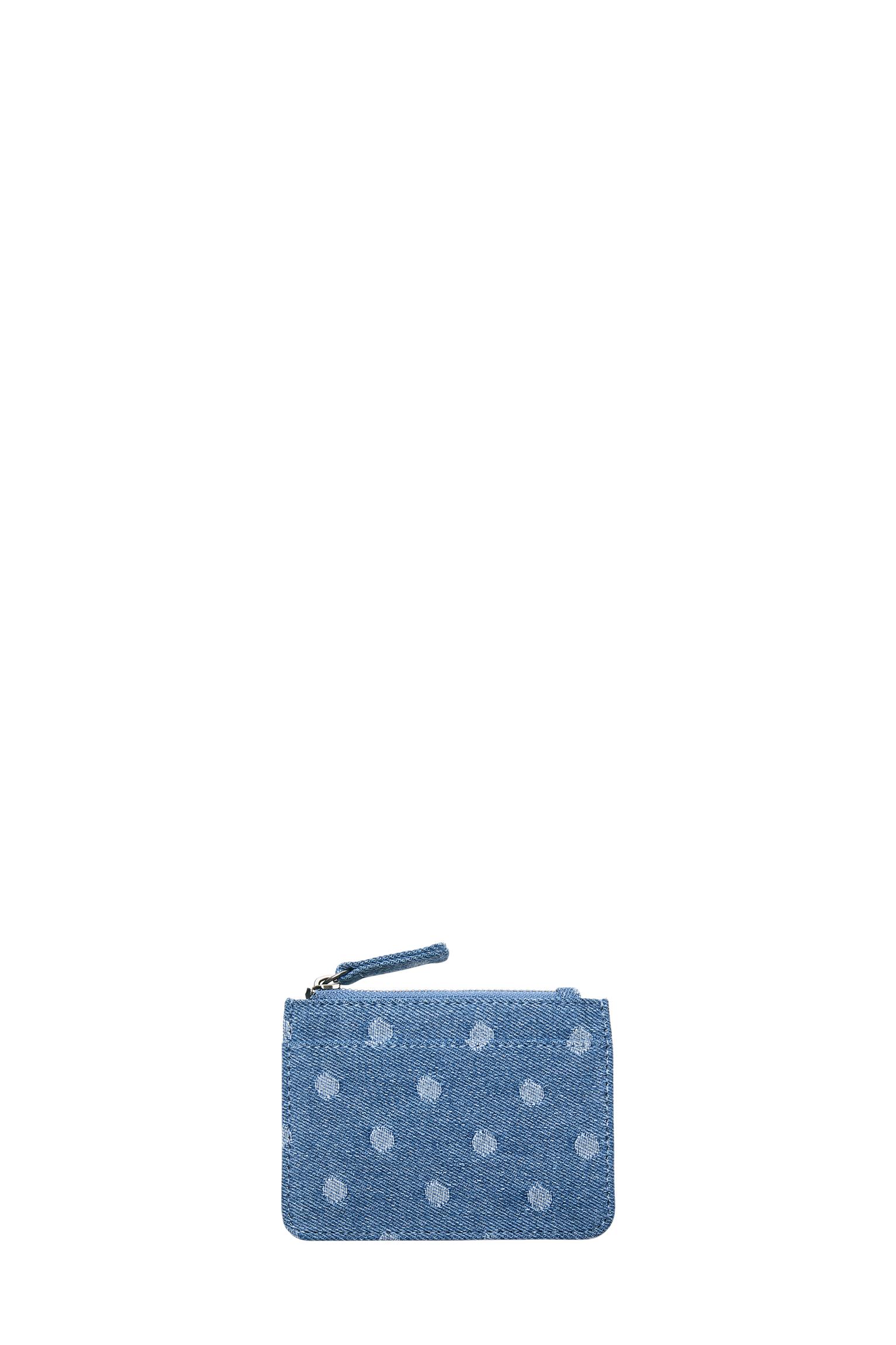Denim polka dot card holder — Sand