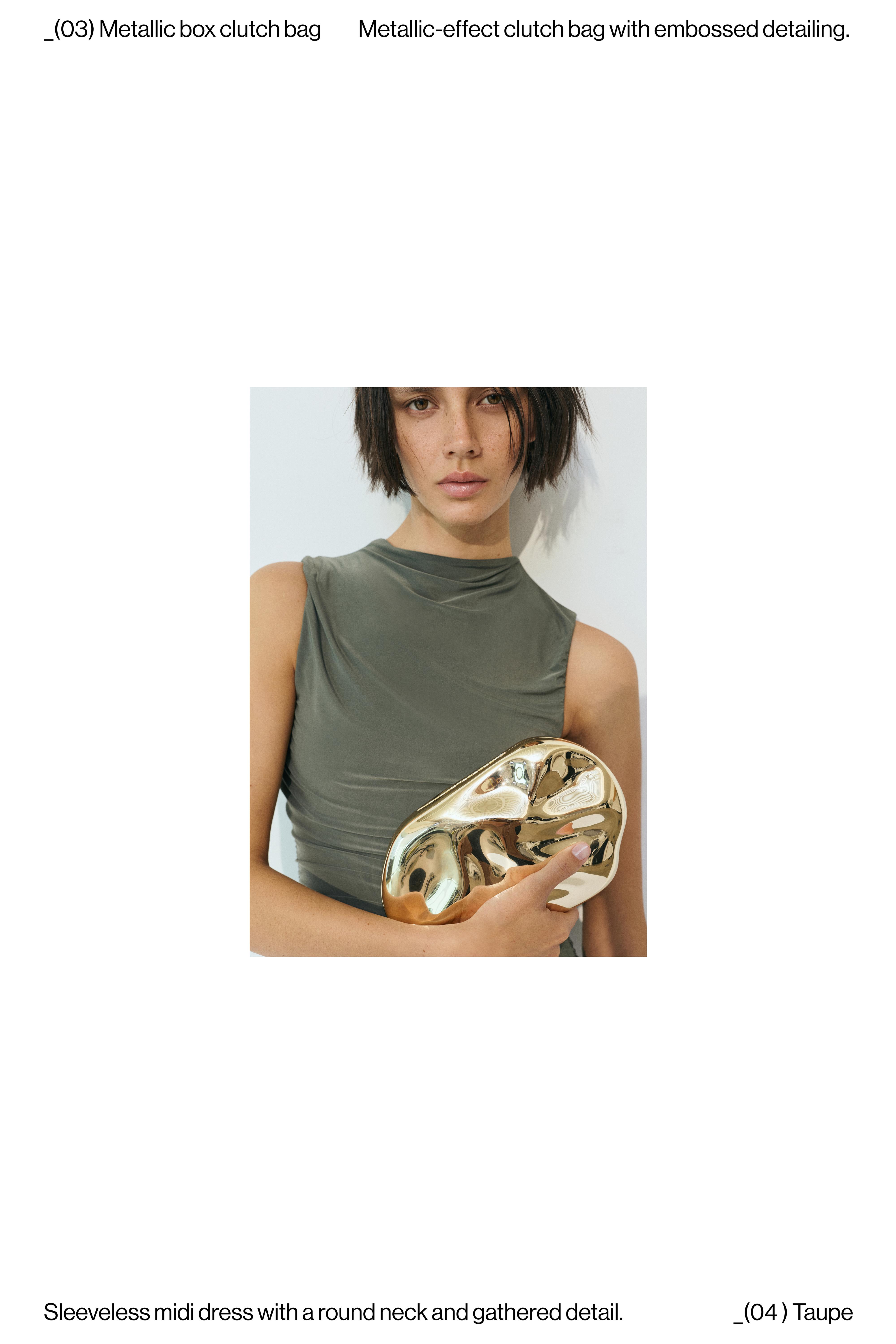 Metalik clutch çanta - Görsel 48