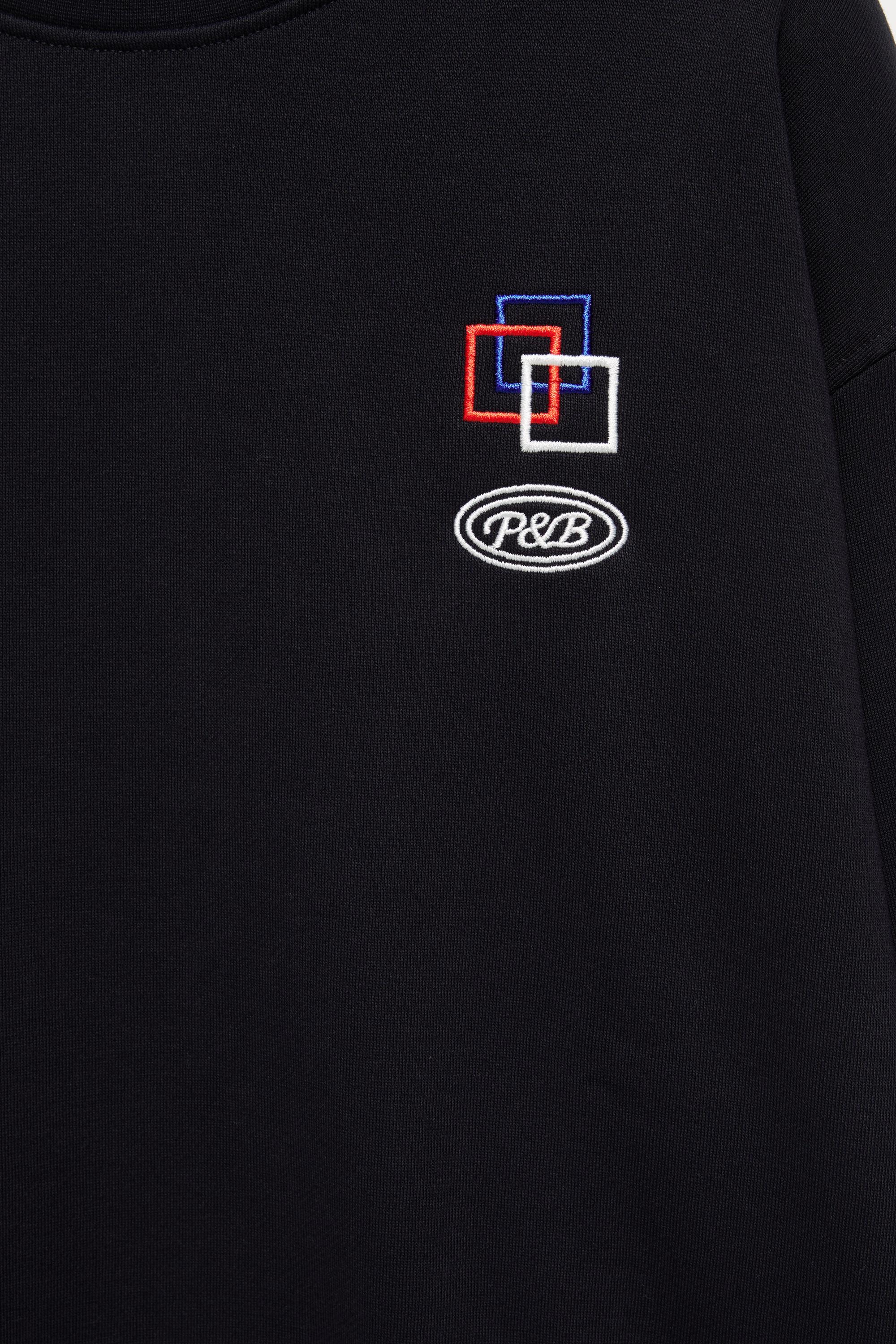 Pull&Bear Kutulu kesim grafik sweatshirt görsel 4