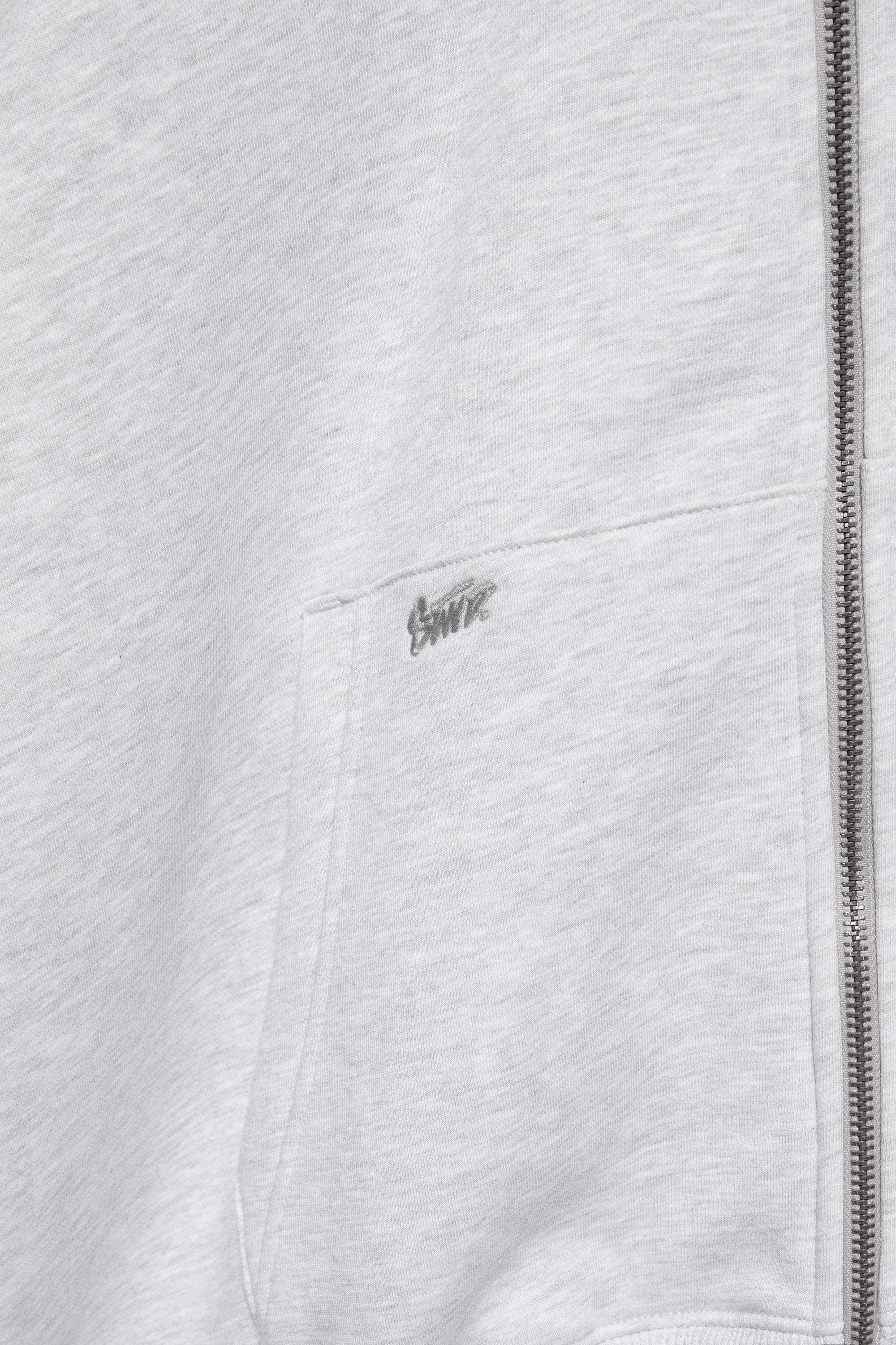 STWD zip-up hoodie — Grey marl